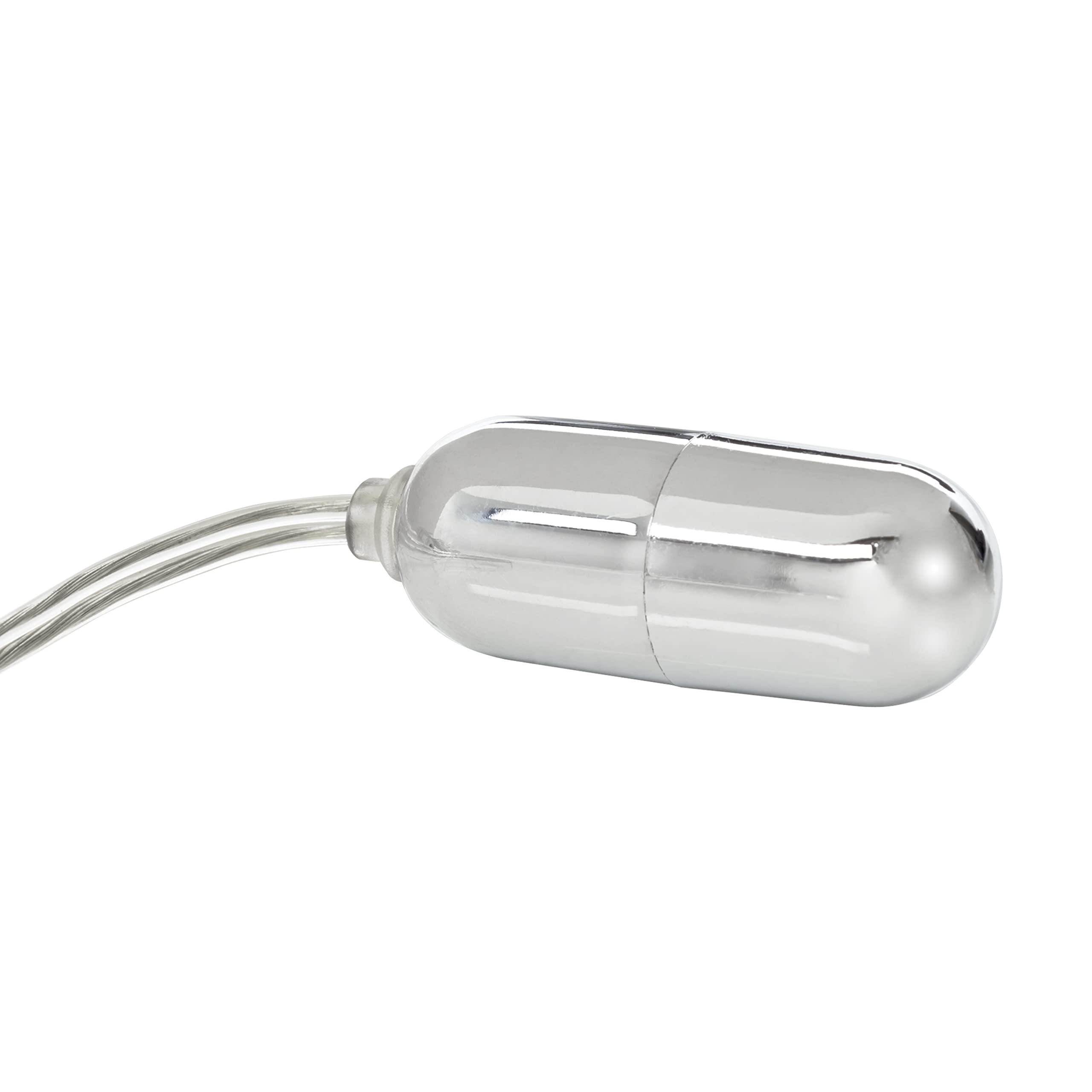 CalExotics Sterling Collection Mini Wired Bullet Egg Vibrator - Silver 1.5 Inch Adult Sex Toy for Couples & Solo Play - Powerful Clitoral Stimulator for Bedroom Fun & Intimate Massage