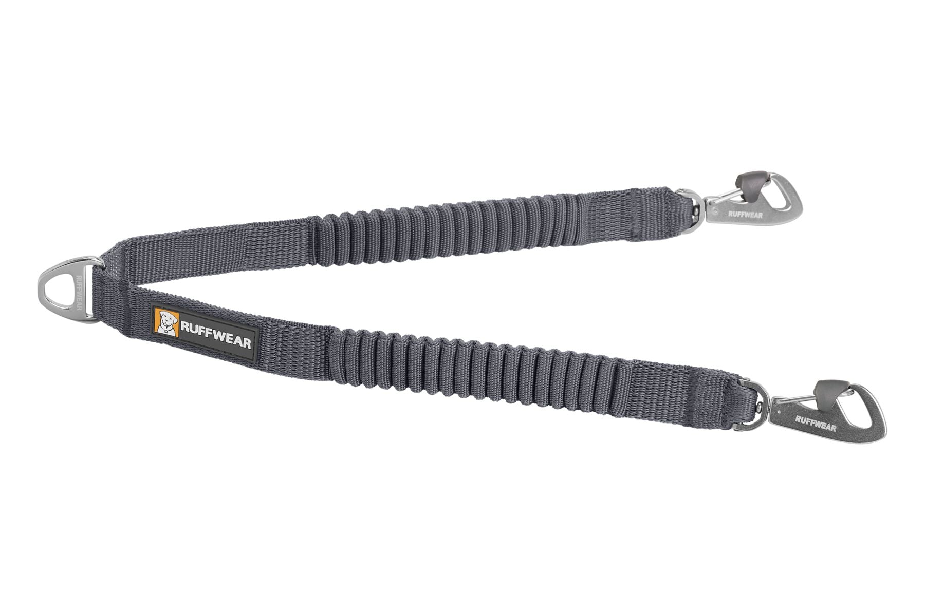 Ruffwear Double Track Coupler - Heavy Duty Elastic Dog Leash Coupler for Hiking & Running (Basalt Gray) | Secure Dual Attachment for Active Dogs