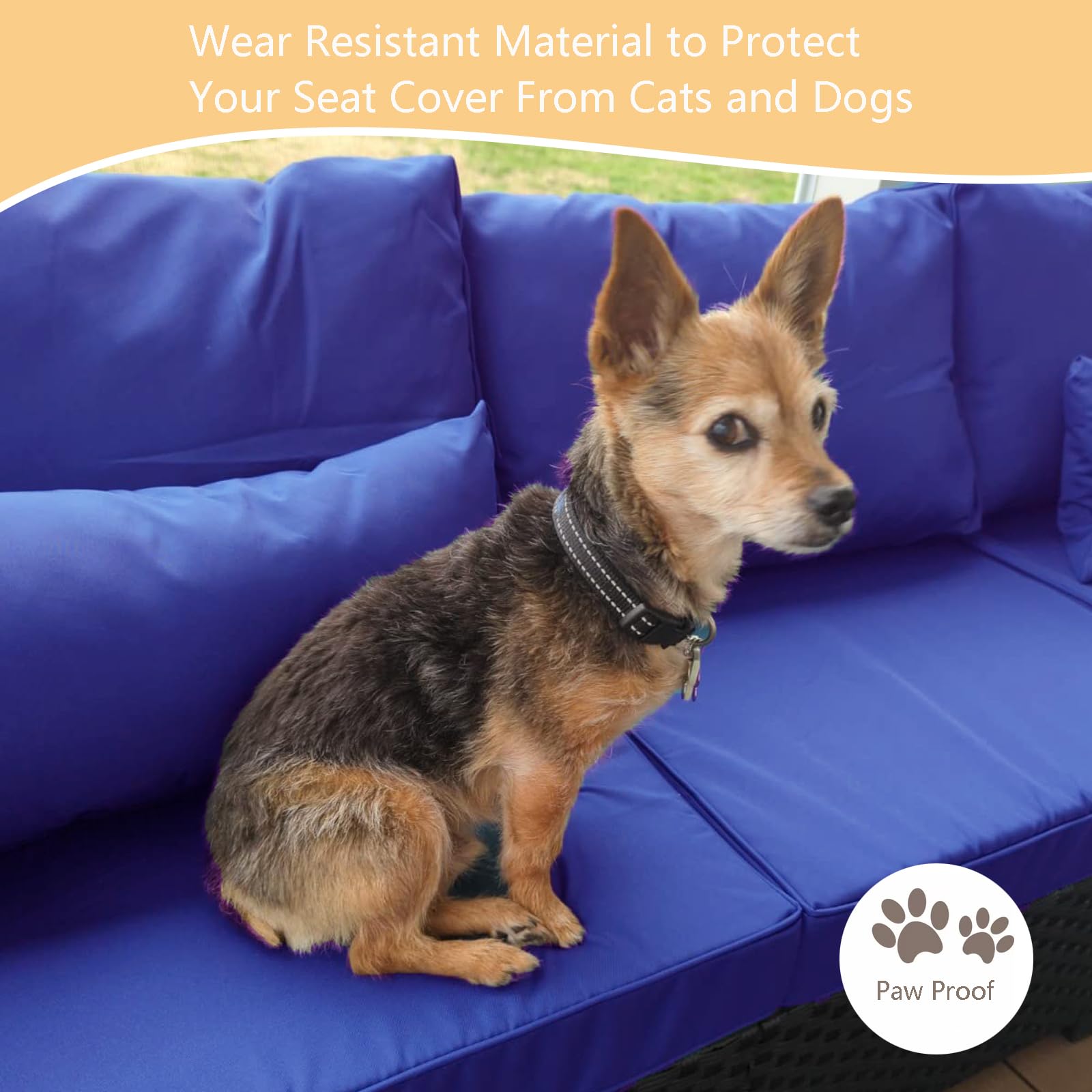 Waterproof 18x18x2 Inch Outdoor Patio Cushion Covers 2-Pack - Washable Furniture Slipcovers for Sofa, Couch & Chair - Indoor/Outdoor Use - Perfect for Backyard, Deck, Poolside & Patio Furniture Protection - Blue