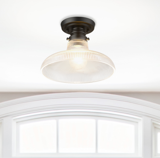 Modern Cleo Flush Mount Ceiling Light - Energy Efficient LED Fixture for Living Room, Bedroom & Hallway