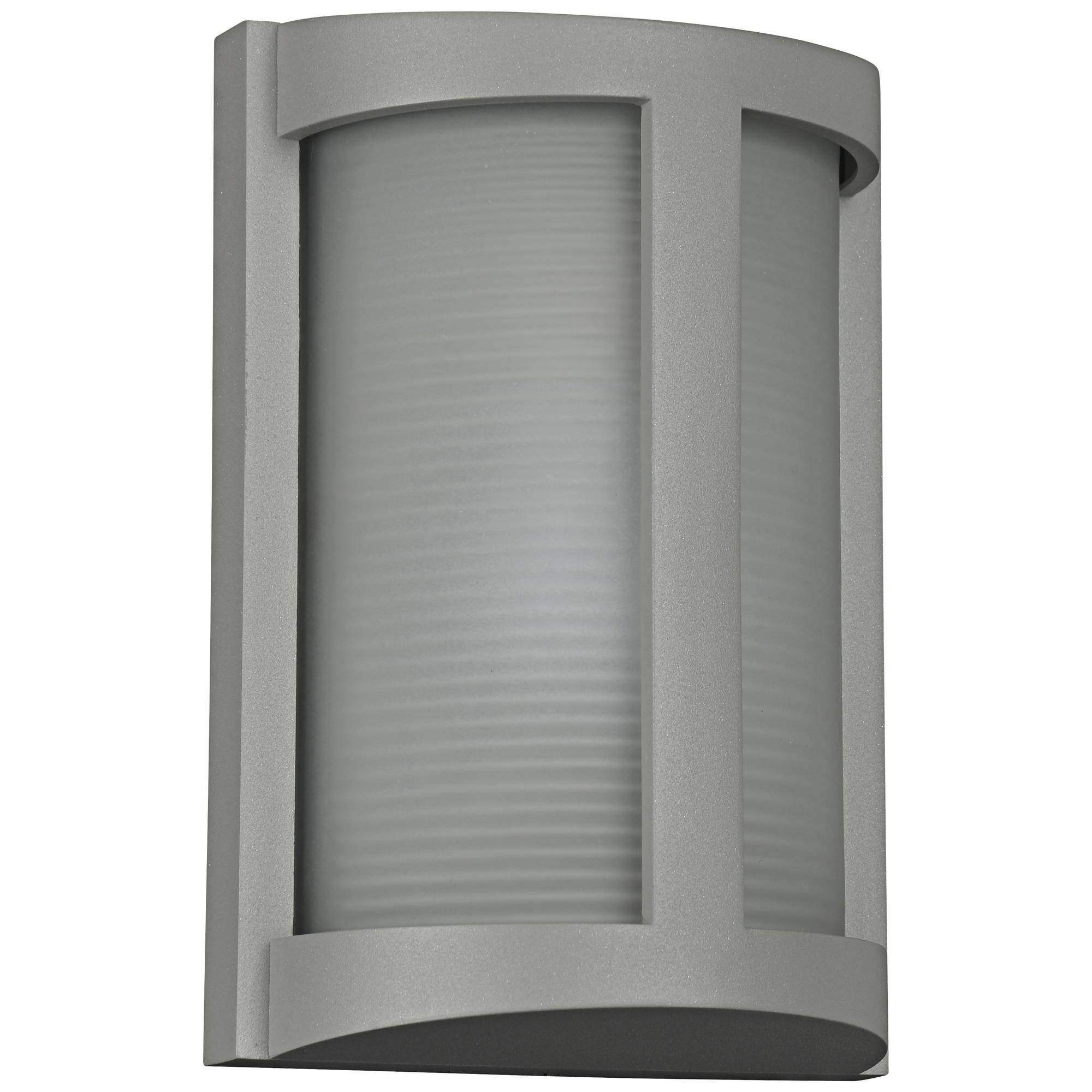 Pier LED Outdoor Wall Light with Satin Finish & Ribbed Frosted Glass Shade - Waterproof Exterior Lighting for Porch, Patio, Garden, and Entryway