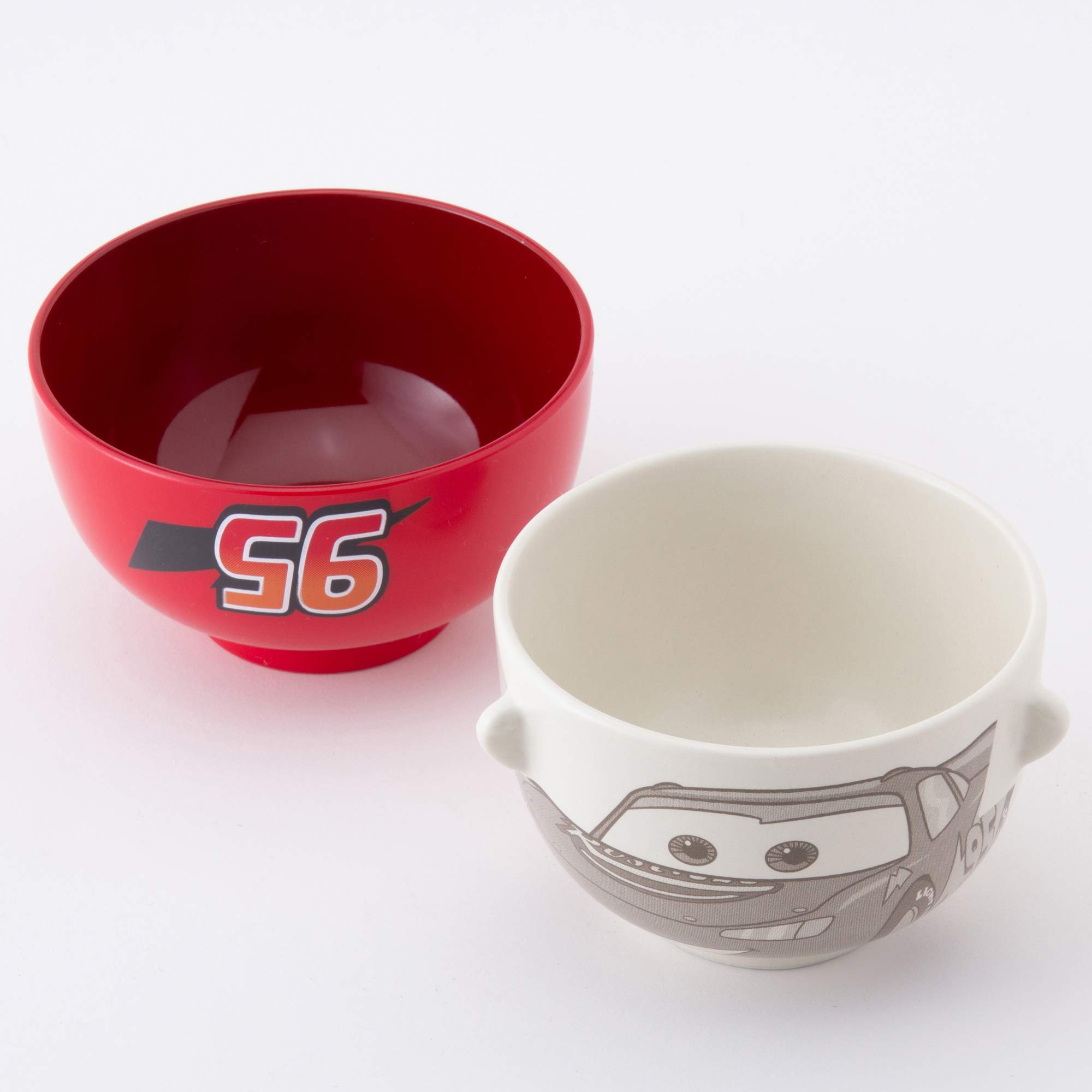 Disney Pixar Cars Lightning McQueen Soup & Rice Bowl Set for Kids - Mini SAN2186 - Perfect for Kids' Meals, Snacks, and Party Tableware