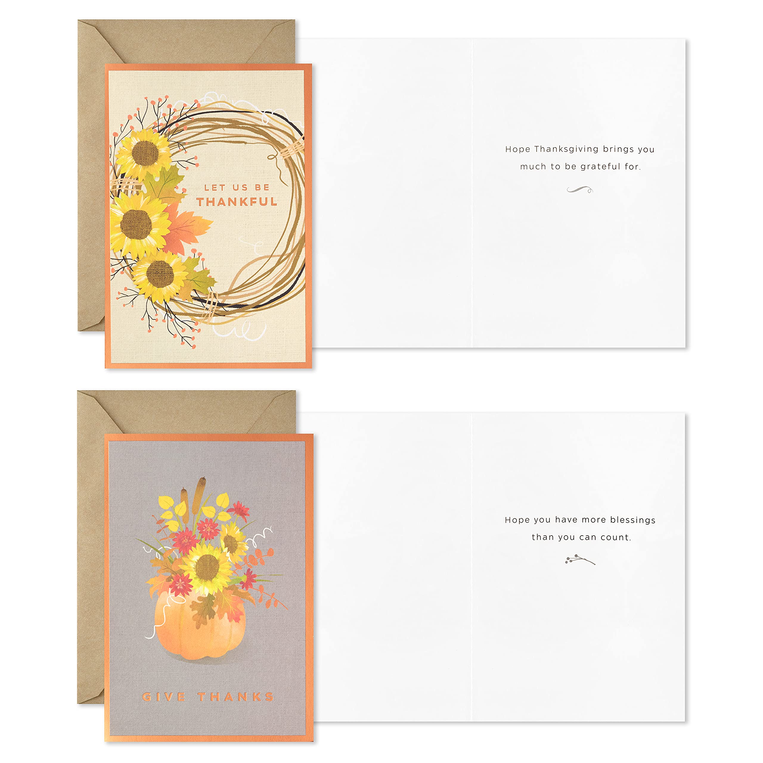 Hallmark Thanksgiving Greeting Cards - 36 Assorted Thankful Cards with Envelopes for Family & Friends | Perfect for Holiday Wishes, Office Parties & Home Decor