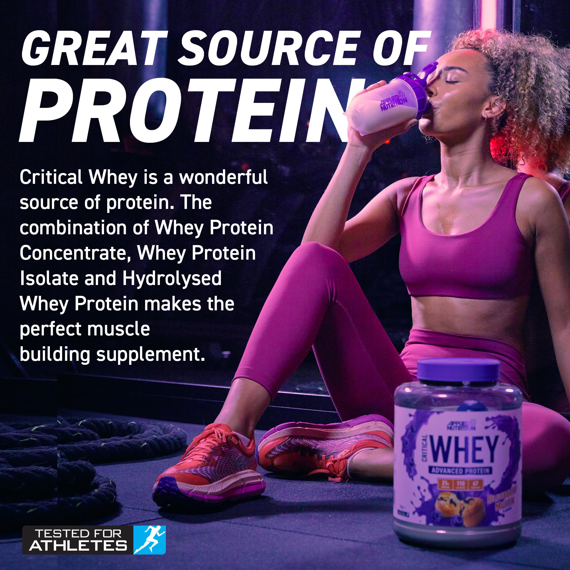Applied Nutrition Critical Whey Protein Powder 900g - Premium Muscle Recovery & Growth Supplement for Athletes & Fitness Enthusiasts | Post-Workout & Meal Replacement