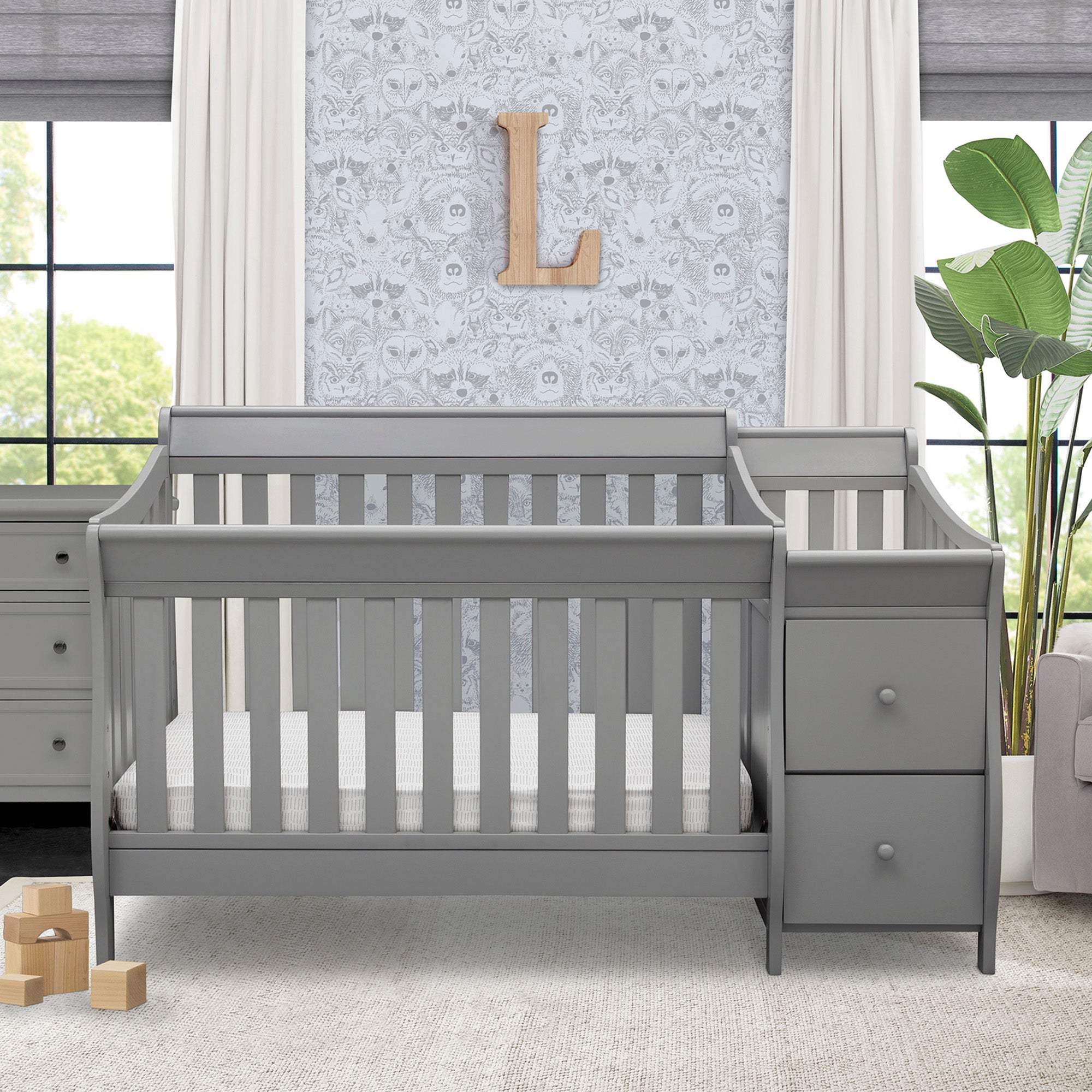 Bentley S Convertible Crib with Changer - 3-in-1 Baby Crib to Toddler Bed & Dresser - Nursery Furniture for Newborns & Infants - Perfect for Bedrooms & Daycare Centers