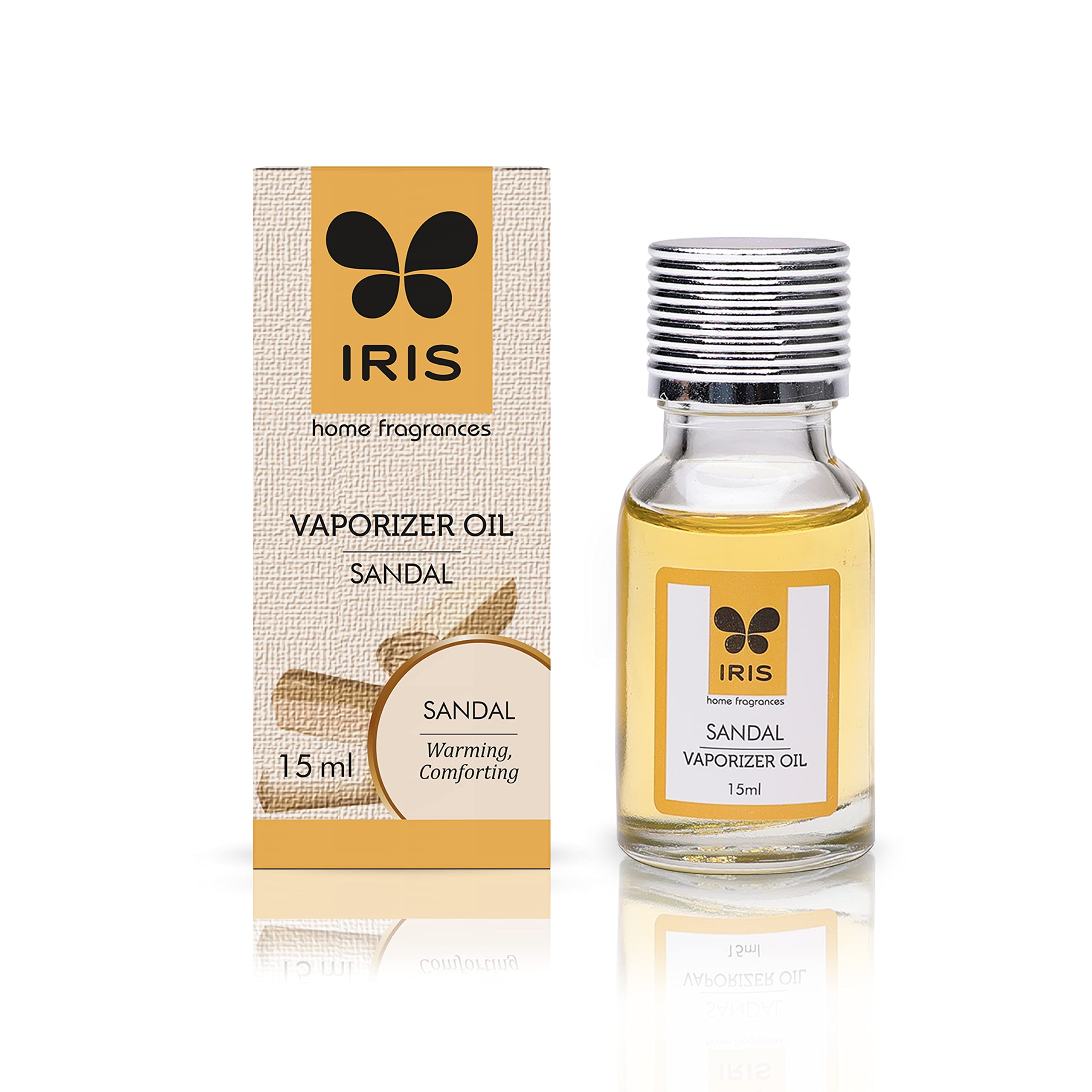 Premium IRIS Sandalwood Aroma Diffuser with 15ml Essential Oil - Beige, One Size Fits All - Perfect for Home, Office & Spa Relaxation