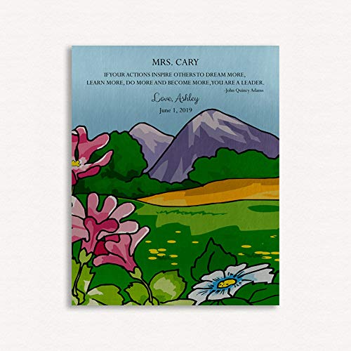 16x20 Custom Personalized Canvas Print - Inspirational Mentor, Leader & Boss Gift with Mountain Landscape & John Quincy Adams Quote 1801 - Perfect for Office Decor, Teacher Appreciation & Retirement Gifts