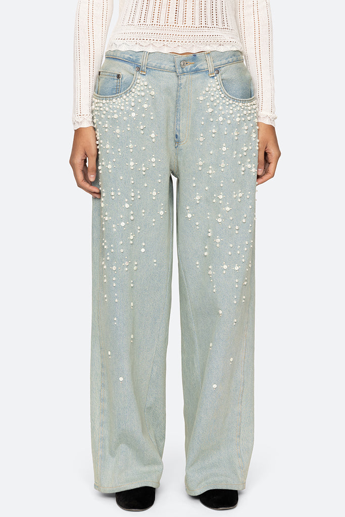 Sea New York Perlette Denim Pants for Women - High Waist Skinny Jeans in Classic Blue | Perfect for Casual Wear, Office Outfits & Night Out