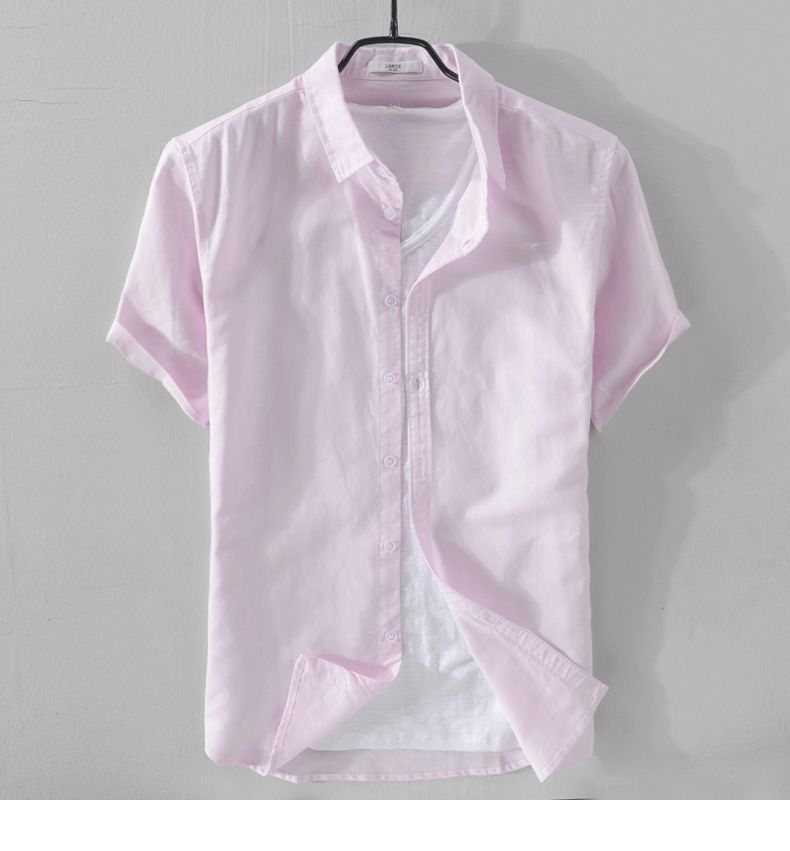 Antonio's Men's Short Sleeve Linen Shirt - Breathable & Lightweight Summer Casual Wear for Beach, Travel & Outdoor Activities