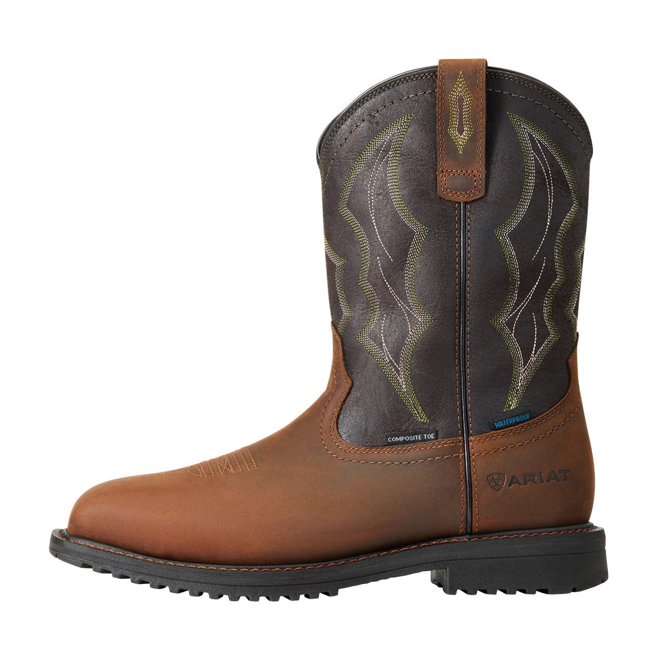 Ariat Men's RigTek Wide Square Toe Waterproof Composite Toe Work Boot - Durable Safety Shoes for Construction, Farming & Outdoor Work
