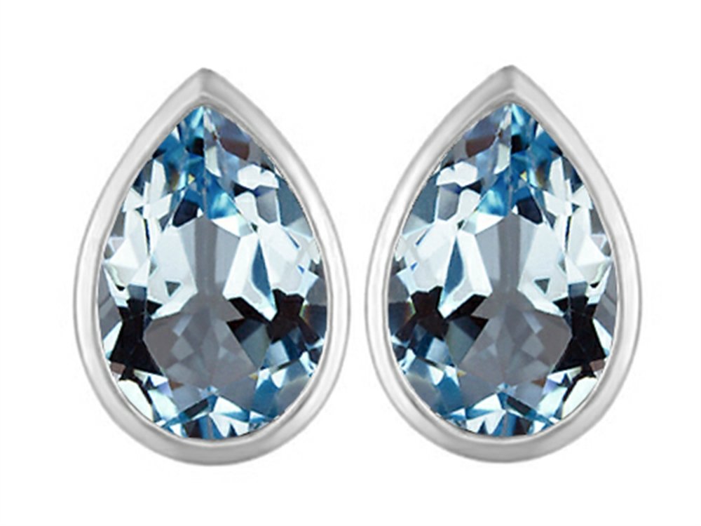 Star K Sterling Silver 9x6mm Pear Shape Stud Earrings - Elegant Dangle Earrings for Women, Perfect for Weddings, Parties & Everyday Wear