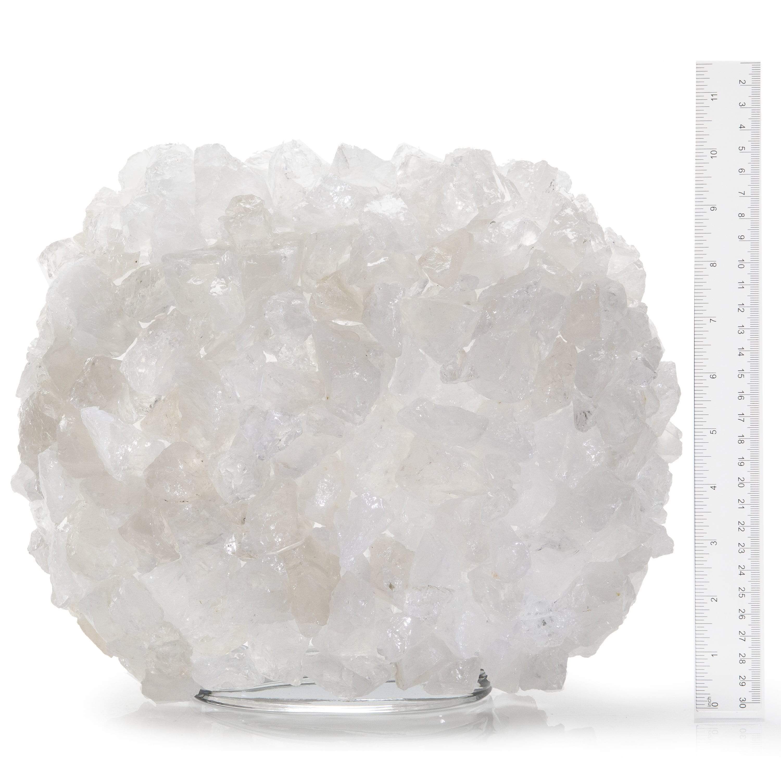 10.5 Inch Clear Quartz Crystal Vase - Elegant Handcrafted Gemstone Home Decor for Centerpieces, Wedding, Feng Shui & Healing Crystals Display