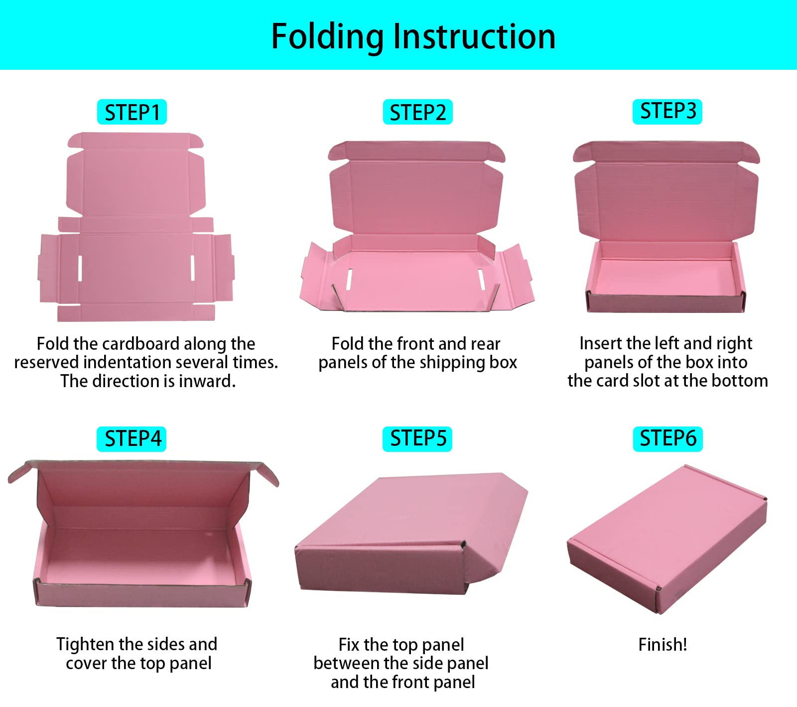 12 Pack Pink Corrugated Cardboard Shipping Boxes 8x5.5x1.6 Inches - Small Business Packaging, Storage & Gift Boxes for Ecommerce, Crafts & Retail Shipping