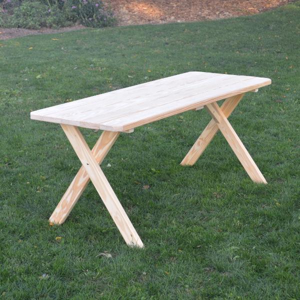 Pressure Treated Pine Crossleg Table - Durable Outdoor Patio Dining Furniture for Garden, Deck & Backyard - Weather Resistant & Long-Lasting