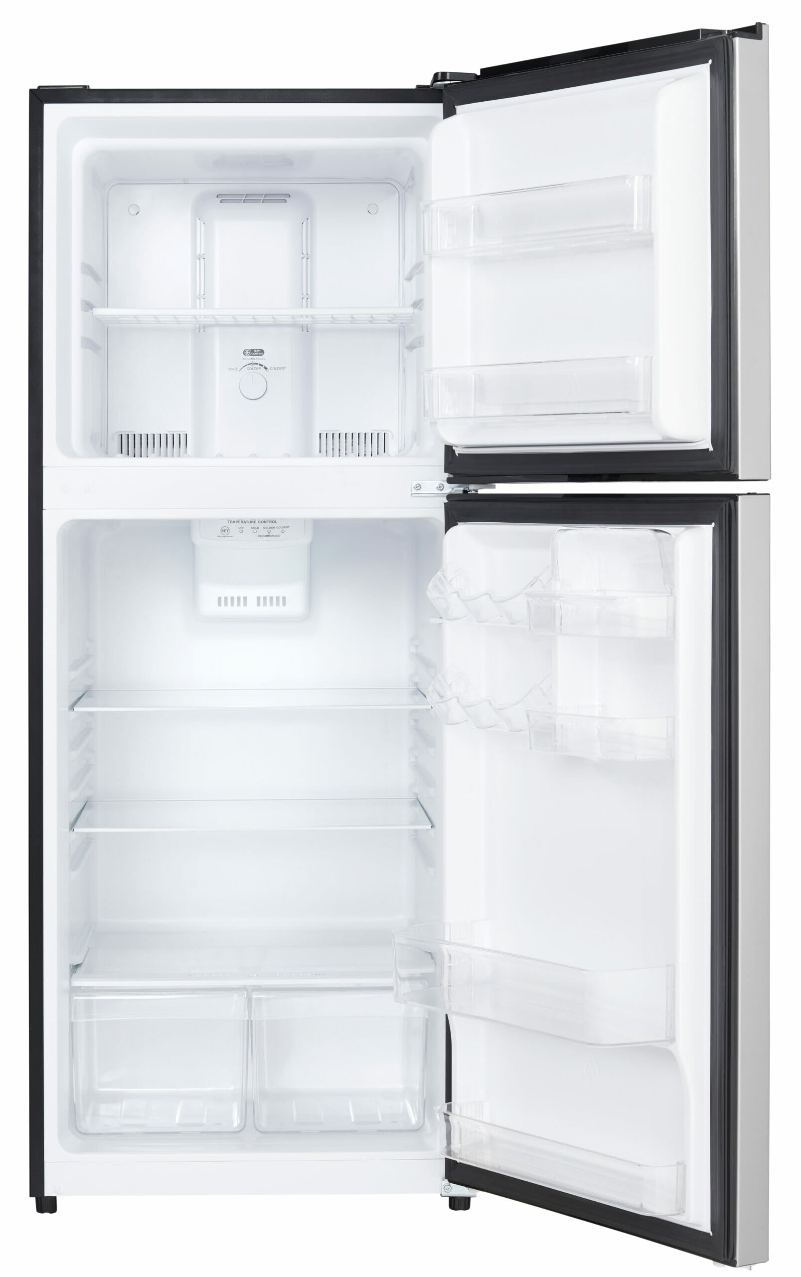 Danby DFF101B1BSLDB 10.0 cu. ft. Compact Refrigerator - Stainless Steel Top Freezer Design for Small Apartments, Dorms & Office Spaces - Energy Efficient Mini Fridge with Adjustable Shelves