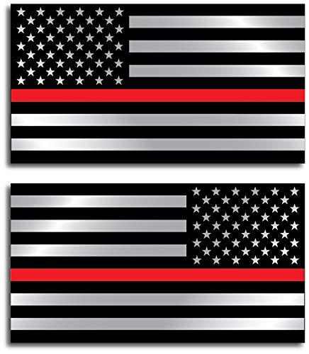 Thin Red Line Flag Decal - Firefighter & Fire Department Support Sticker for Cars, Trucks & Windows | Show Your Fire Truck & Red Lives Matter Pride | Perfect for Bumpers, Laptops & Helmets