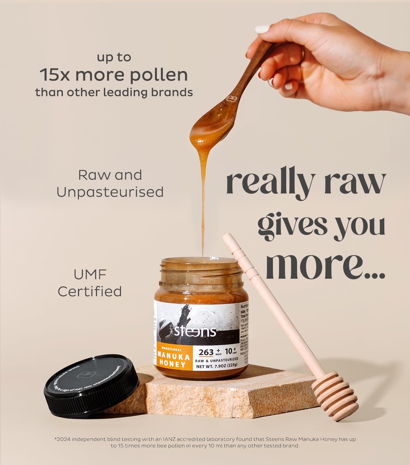 Steens UMF 10+ Manuka Honey 7.9oz - Pure Raw NZ Honey for Immunity & Wellness