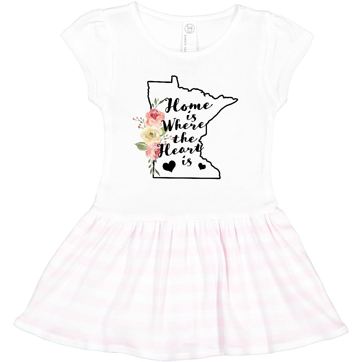 Inktastic Minnesota Home is Where The Heart is Watercolor Print Toddler Dress - Cute Outfit for Girls, Birthday Gift, Family Reunion & Photo Shoot