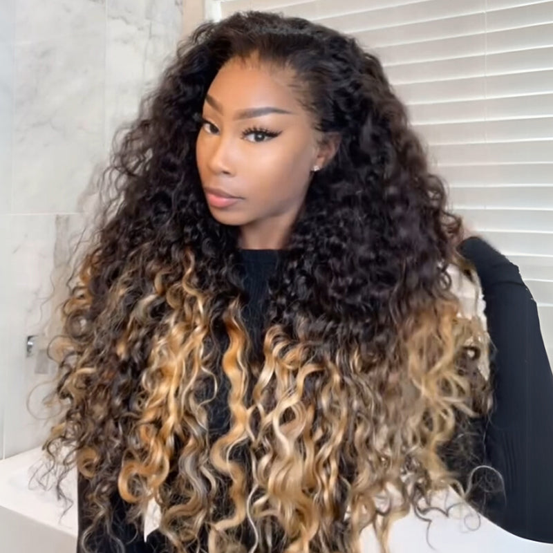 Ombre 1b Honey Blonde Water Wave
