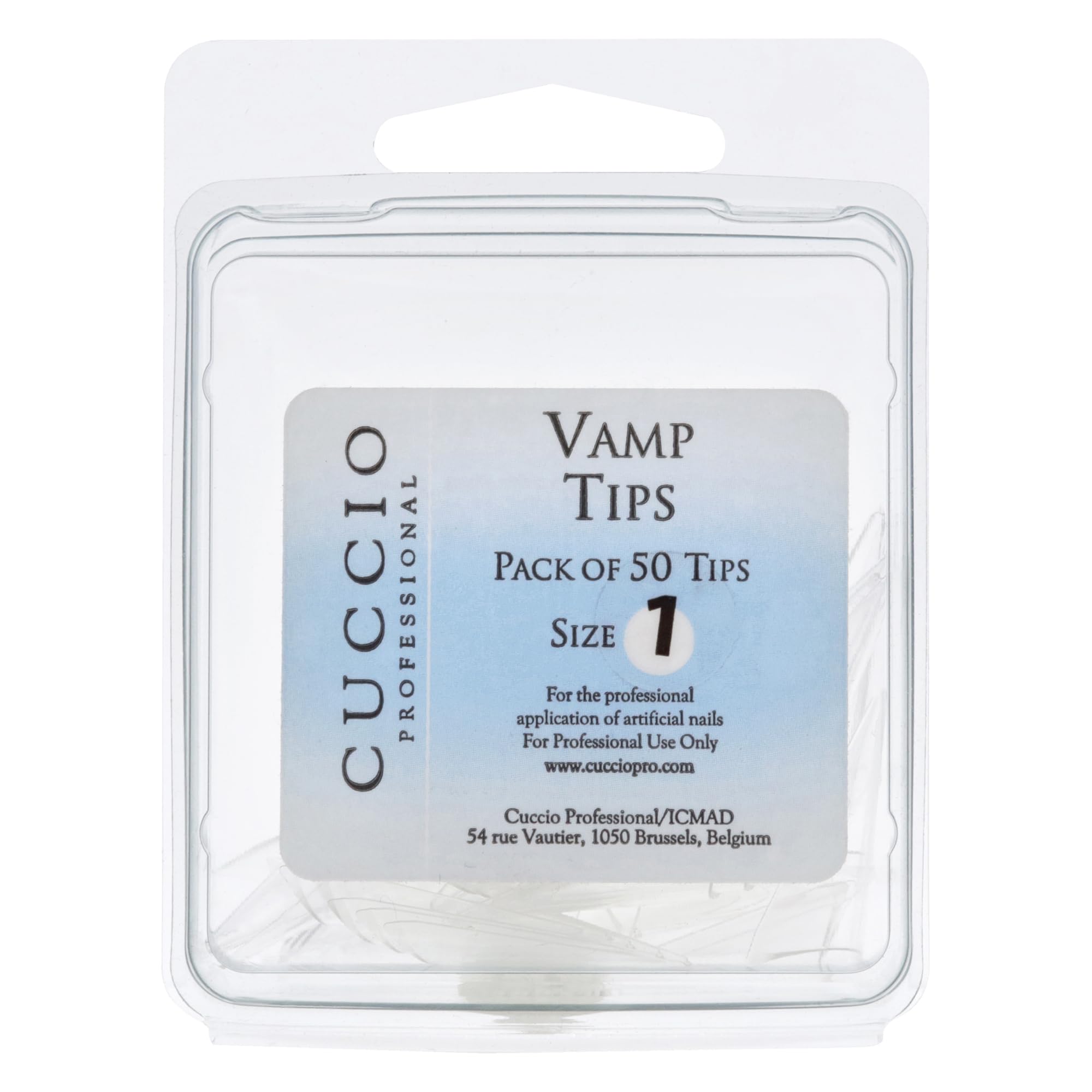 Cuccio Pro Vamp Tips - 50 Pc Acrylic Nails for Women | Long-Lasting Fake Nails with Glossy Finish | Perfect for Parties, Weddings & Special Occasions