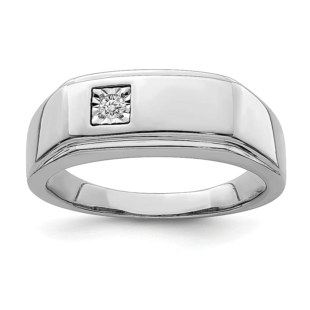 925 Sterling Silver Men's Diamond Ring - Elegant Fine Jewelry for Men, Gifts for Husband, Dad & Boyfriend - Perfect for Weddings, Anniversaries & Special Occasions