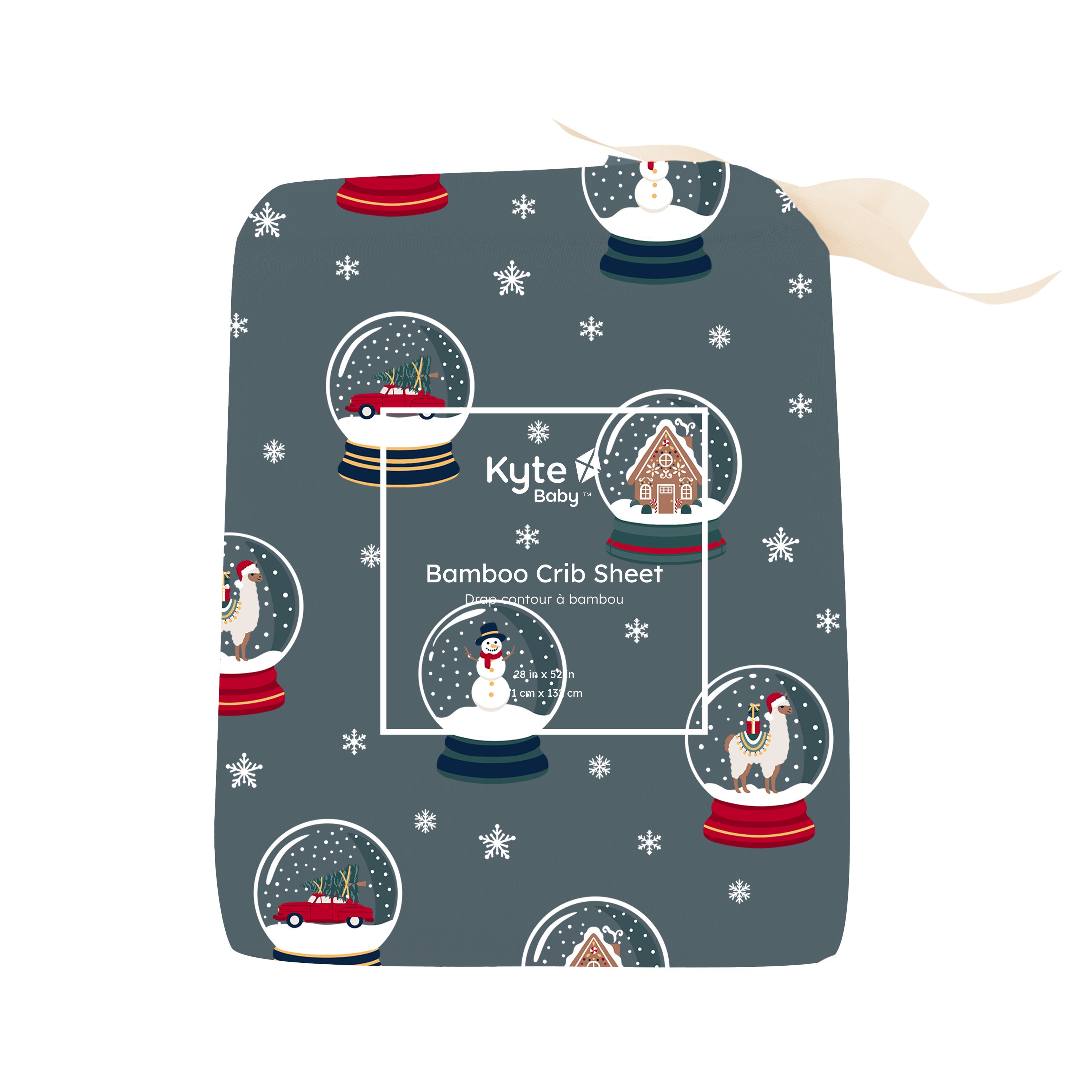 Snow Globe Crib Sheet - Soft, Breathable & Hypoallergenic Baby Bedding for Nursery & Travel - Perfect for Newborns & Toddlers
