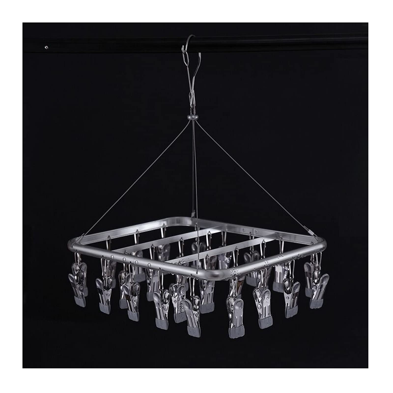 Stainless Steel Coat Hangers with 26 Clips - Foldable Clothes Drying Rack for Baby & Travel, Portable Laundry Hanger for Indoor/Outdoor Use - Perfect for Apartments, Dorms, and Camping Trips