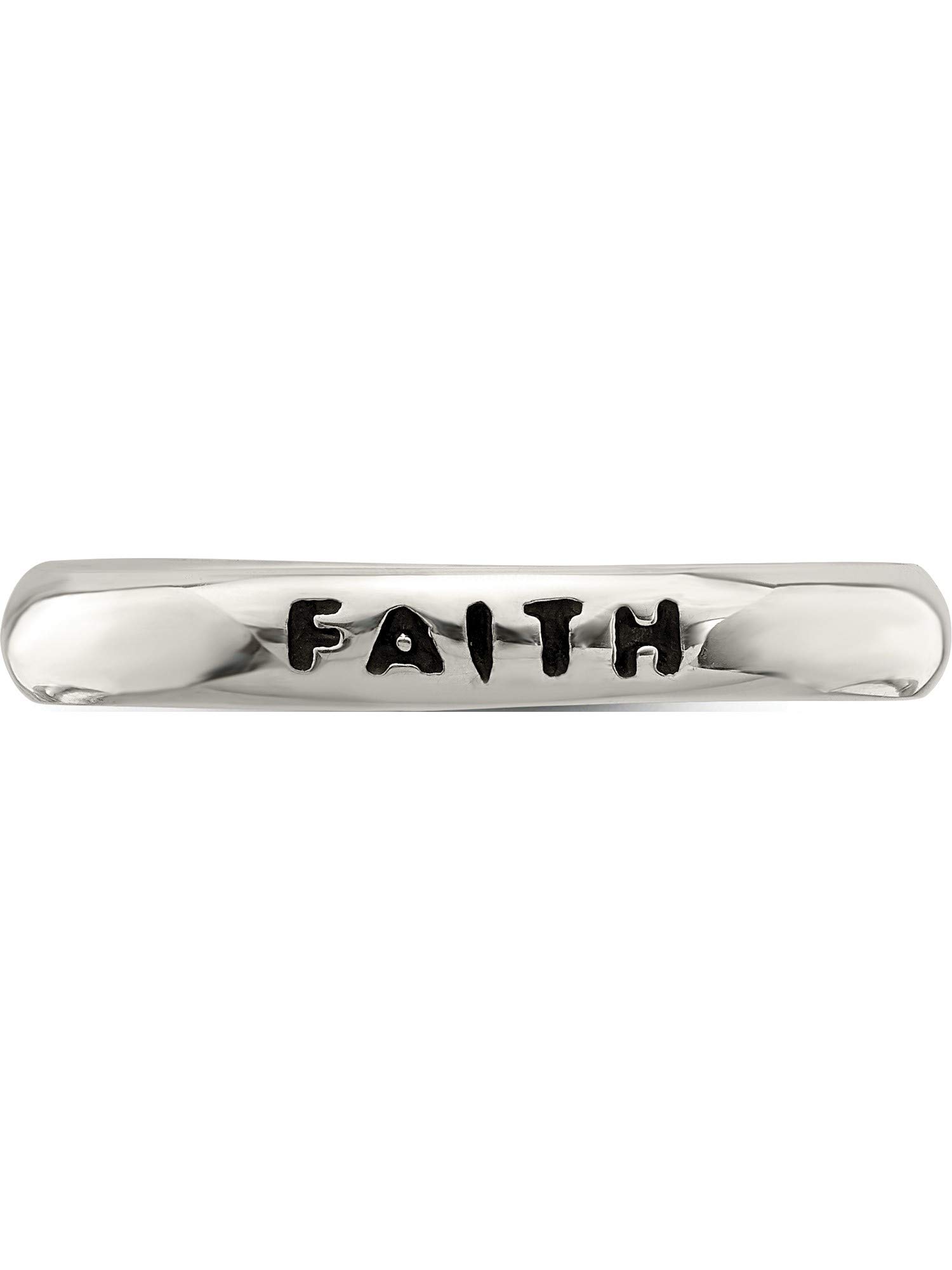 Antiqued & Polished Sterling Silver Faith Ring - Elegant Jewelry for Women | Perfect for Daily Wear, Gifts & Special Occasions