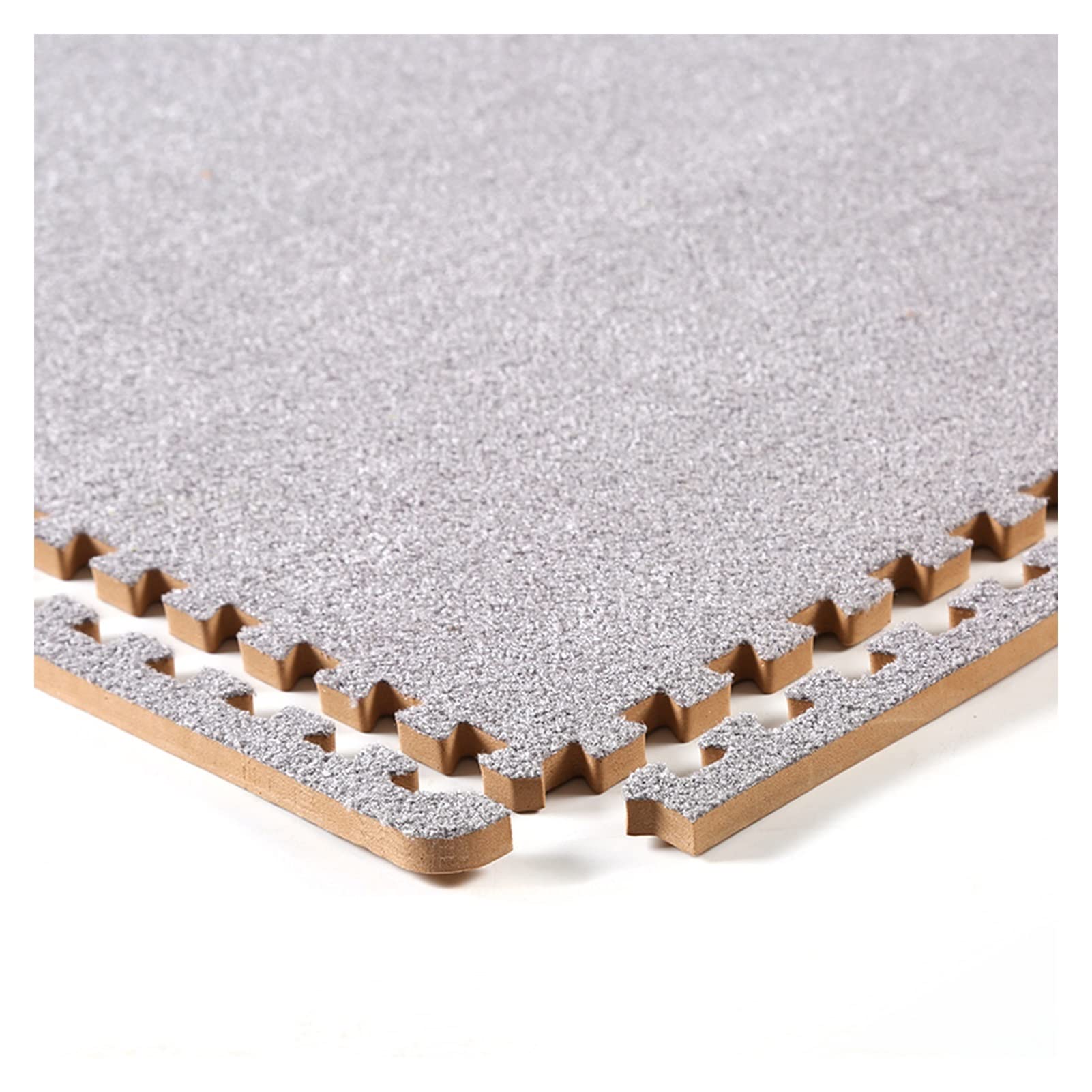 WWERT Foam Plush Interlocking Floor Mats - Washable, Non-Slip, Soft Play Mat Tiles for Kids & Adults - 60x60x1.0cm (20 Tiles, Gray) - Perfect for Nursery, Playroom, Gym, Home Office & Yoga Studio Flooring