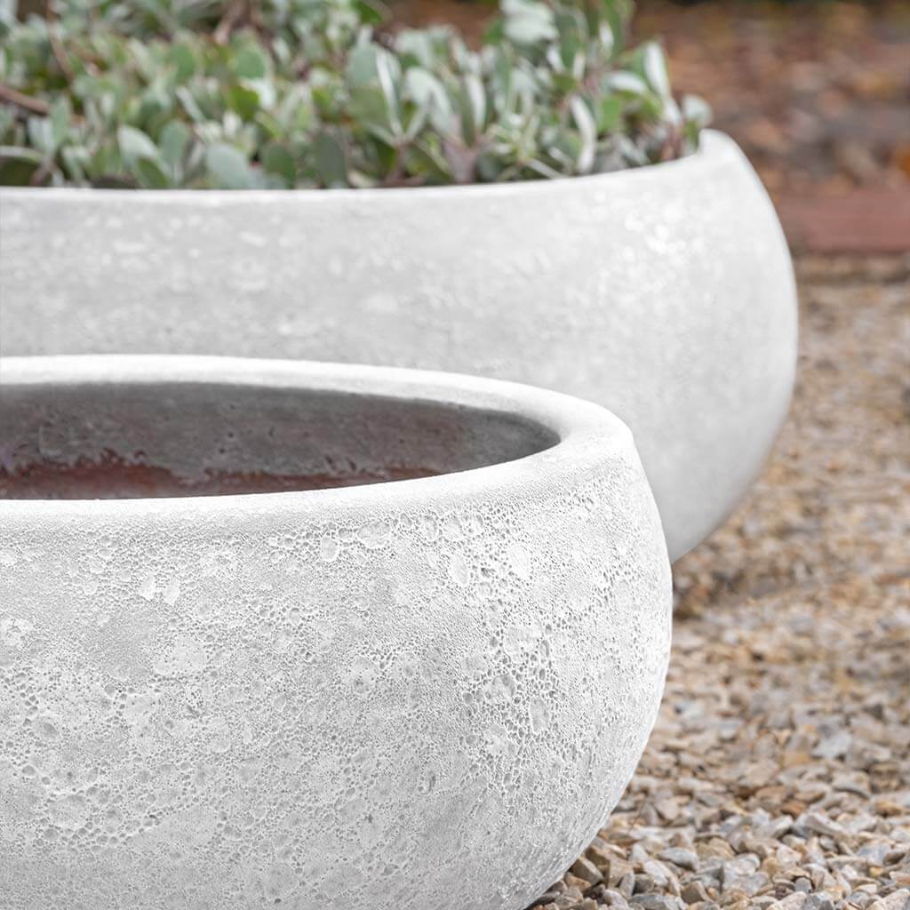 Campania International Zaha White Coral Planter Set of 3 - Modern Indoor Outdoor Flower Pots for Home Garden, Patio, and Office Decor