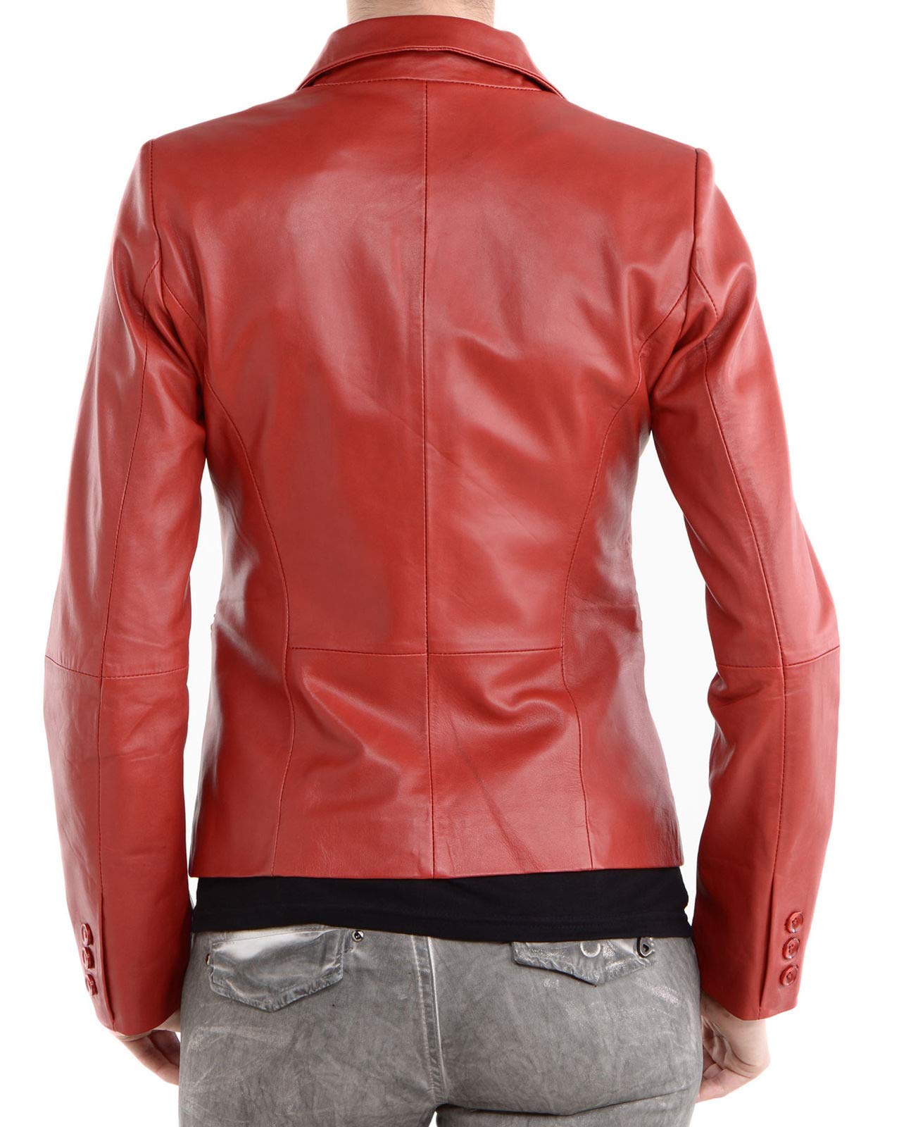 Genuine Lambskin Leather Blazer for Women - Slim Fit Two Button Jacket Coat RW115 | Office Wear, Business Attire & Formal Occasions