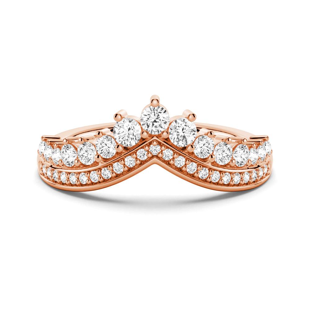 Luxury Curved Moissanite Wedding Band for Women - Elegant Princess Crown Design Engagement Ring - Perfect for Bridal, Anniversary & Special Occasions