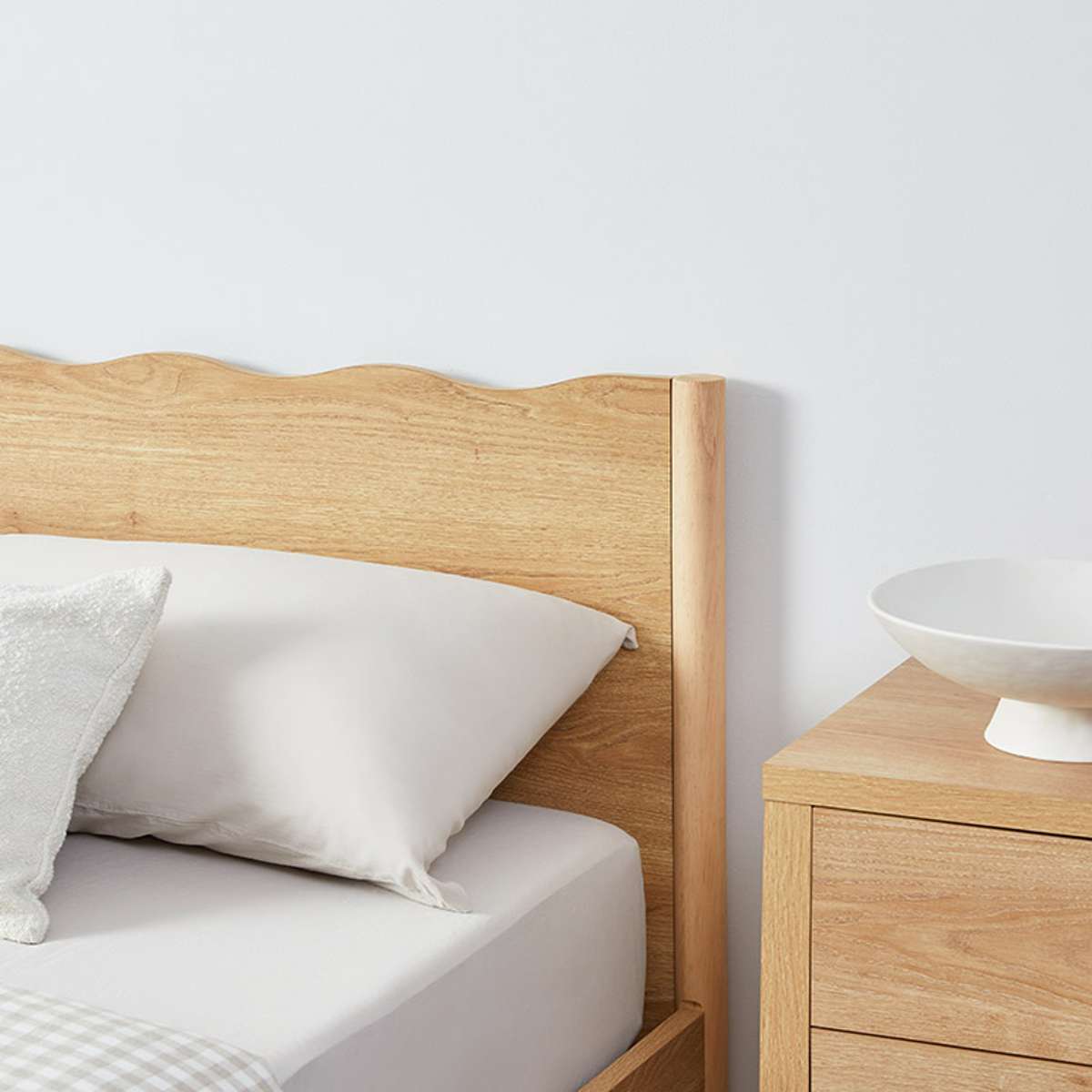 Malena Queen Size Bed Frame - Natural Wood Finish for Bedroom Decor | Perfect for Master Bedroom, Guest Room & Modern Home Furniture