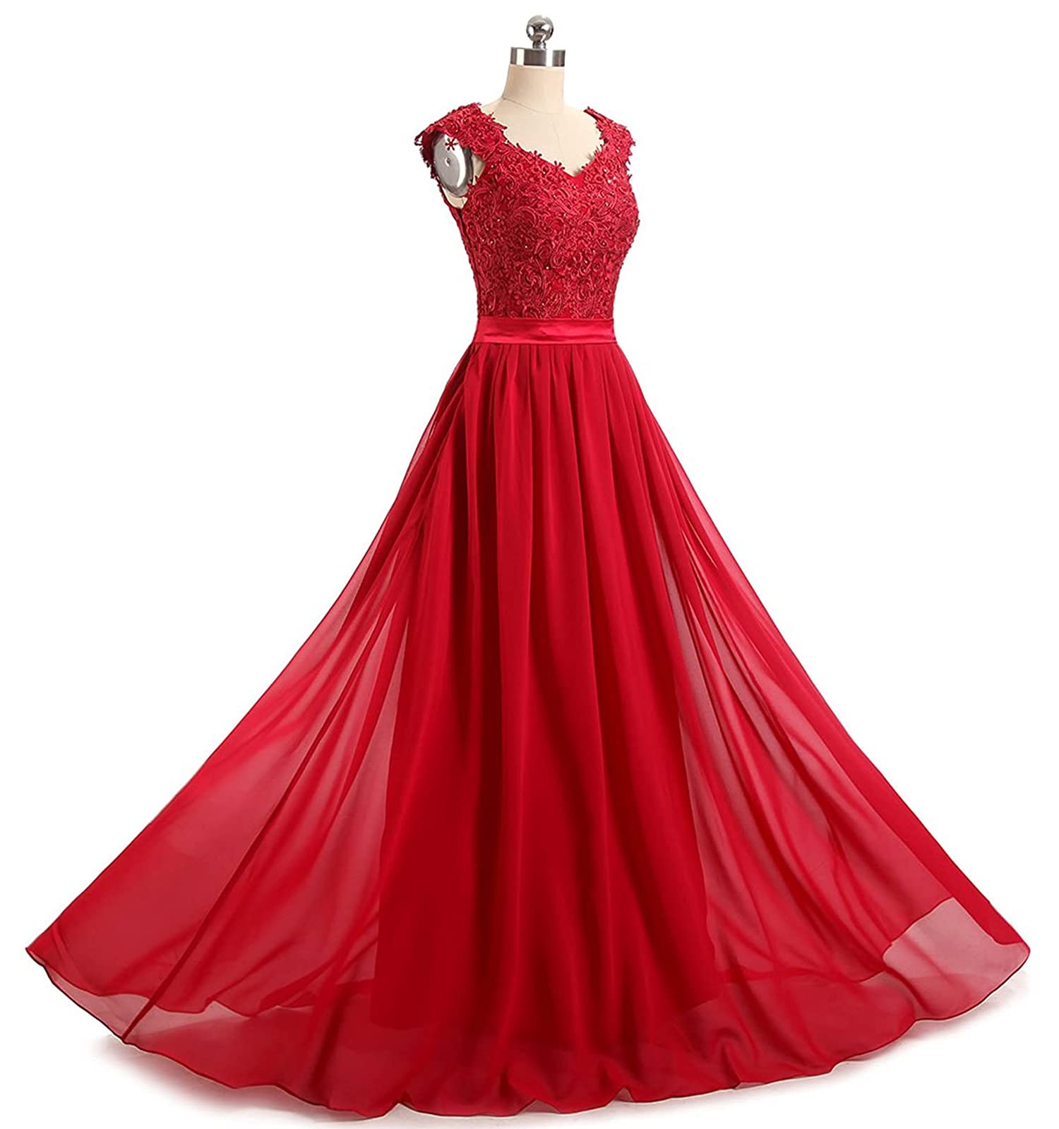 Elegant Long Lace Evening Gown for Women - Bride Mother Dress with Cap Sleeves for Weddings, Parties & Special Occasions | Formal Prom, Cocktail & Black Tie Event Wear