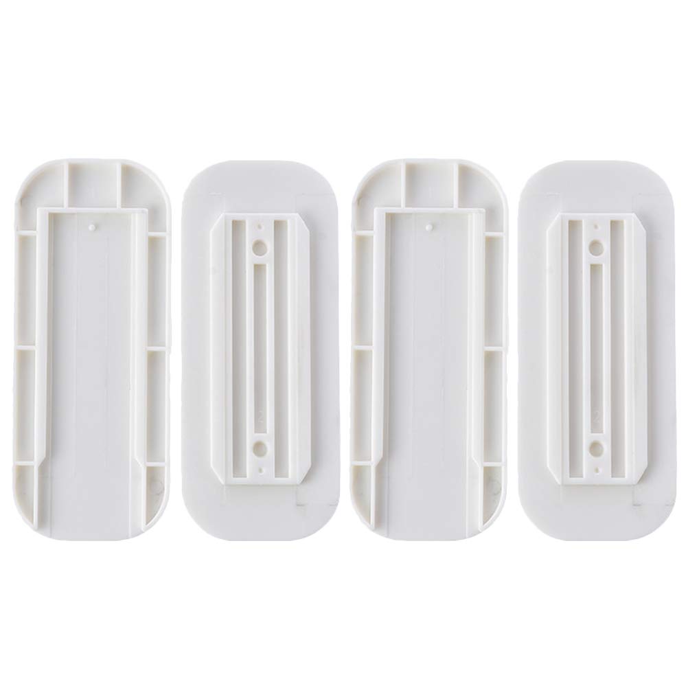 4PCS Wall Mount Self-Adhesive Power Strip Holder - No Drill Socket Organizer for Outlet Adapters (White) | Secure Cable Management for Home, Office & Workshop