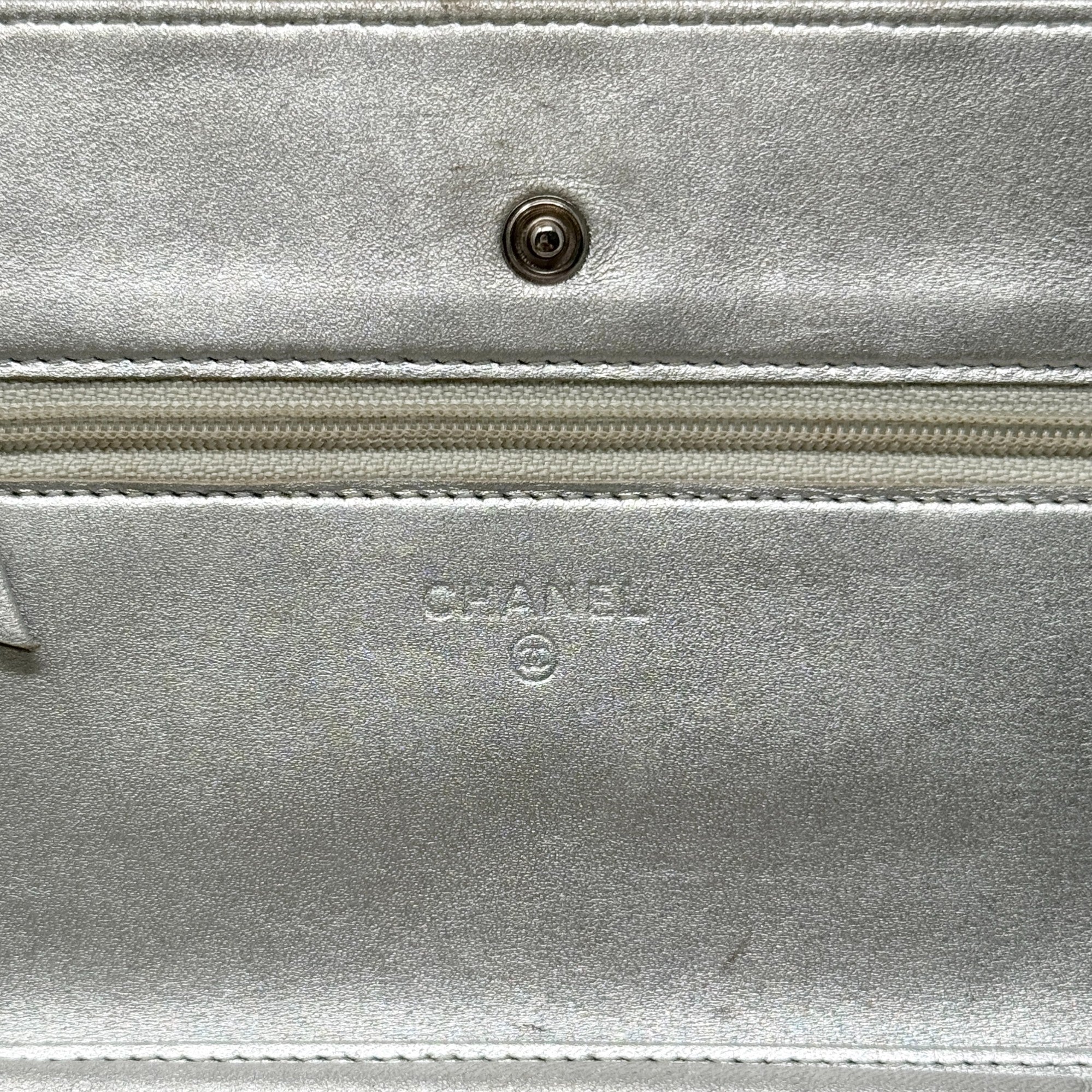 Chanel Silver Wallet On Chain Crossbody Bag - Luxury Designer WOC for Women | Perfect for Parties, Date Nights & Everyday Use