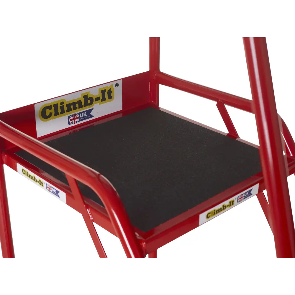 Climb It UK Domed Feet Steps - Red Non-Slip Ladder Accessories for Home, Garage, and Workshop Use