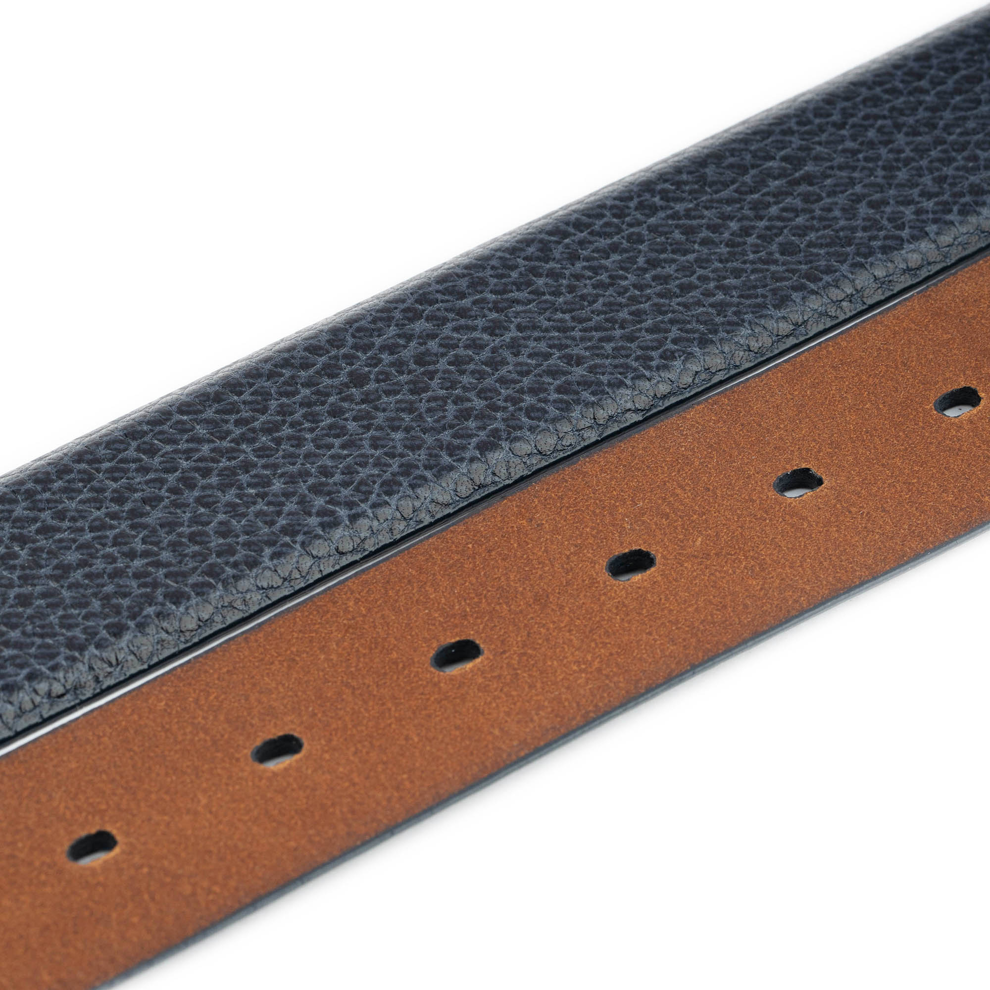Premium Men's Genuine Leather Belt - Blue Pebbled Strap Replacement for Montblanc Buckles | Dress & Casual Wear for Office, Wedding & Everyday Style