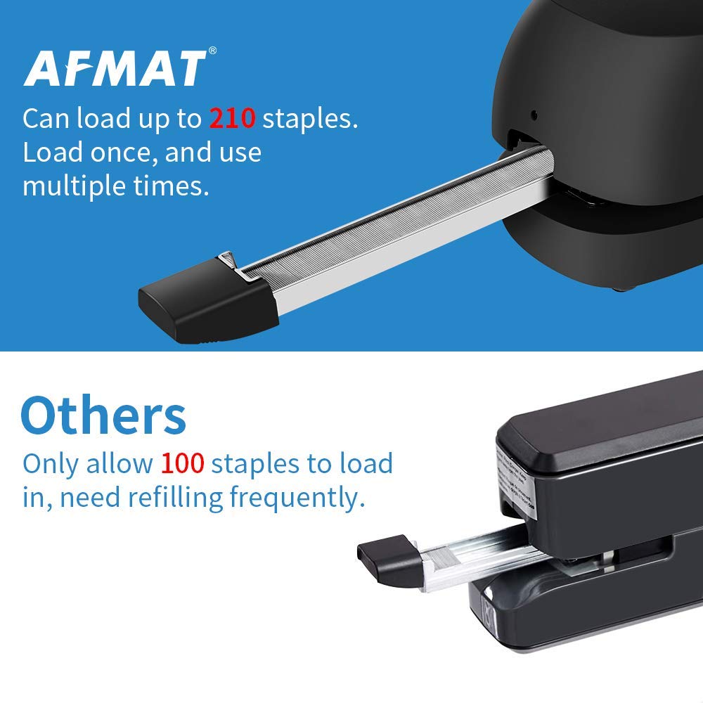 Electric Stapler Heavy Duty - Automatic Desktop Stapler with AC/Battery Power, 25 Sheets Capacity, Reload Reminder & Release Button - Perfect for Office, School, and Home Paperwork (Black)