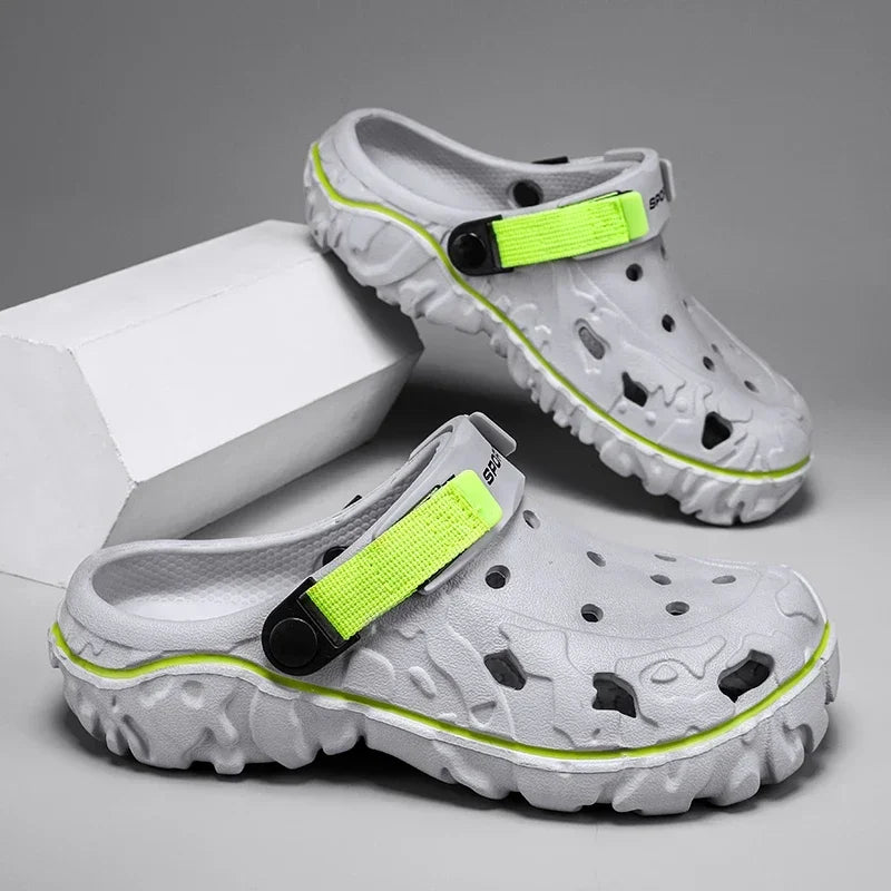 40-47 Summer Men's Sandals - Breathable Outdoor Garden Clogs with Holes, Casual Water Shoes for Men | Comfortable Home Soft Slippers for Beach, Pool, Yard & Relaxation