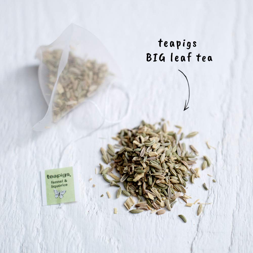Organic Fennel & Licorice Herbal Tea Bags by Teapigs - Whole Leaf Blend, 6 Packs (15 Bags Each) - Perfect for Relaxation, Digestion & After-Meal Wellness