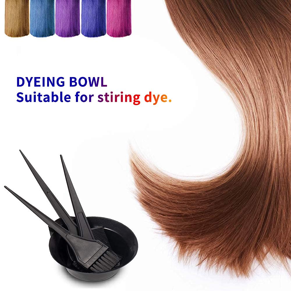 4Pcs Hair Dye Brush and Bowl Set - Professional Hair Coloring Kit with Mixing Bowls & Applicator Brushes for Salon & Home Hair Tinting