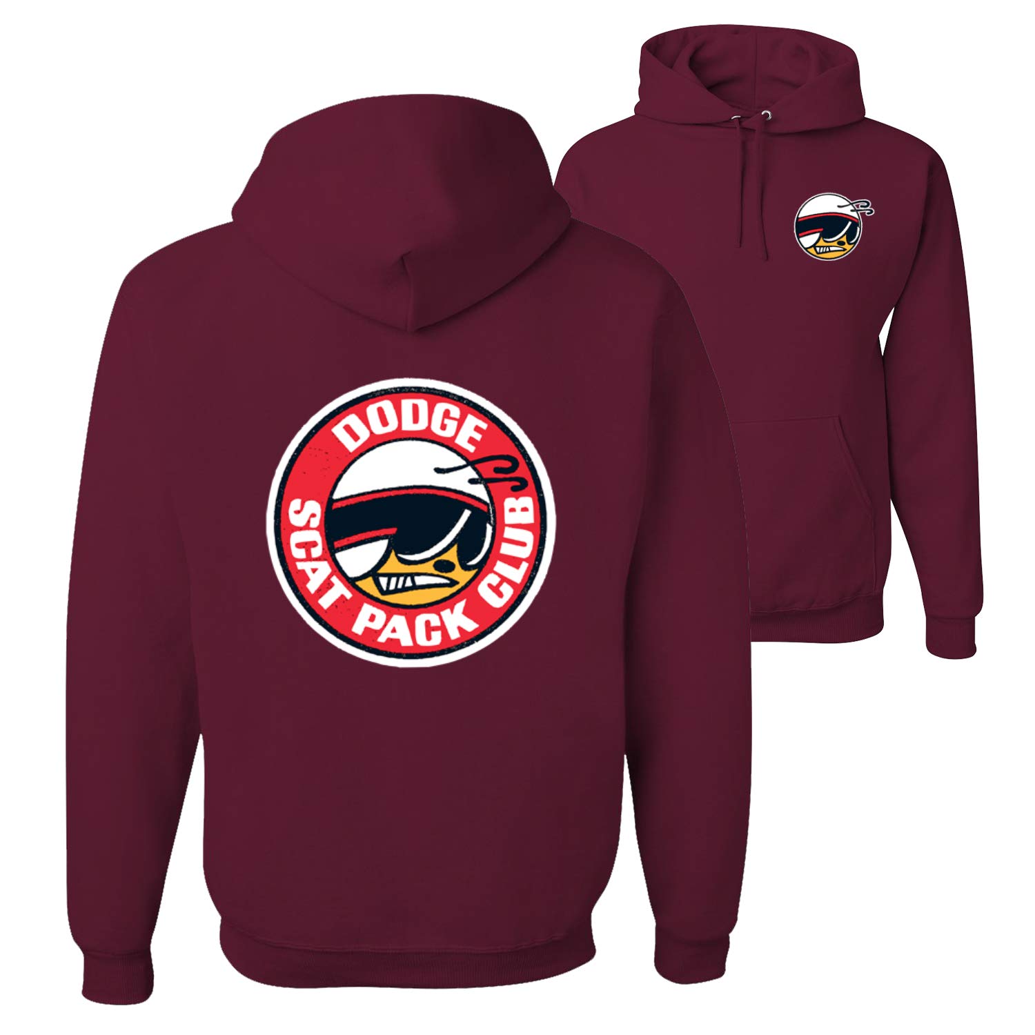 Vintage Dodge Scat Pack Club Logo Hoodie for Men - Retro Graphic Pullover Sweatshirt with Front & Back Print | Perfect for Car Enthusiasts, Truck Lovers & Casual Streetwear