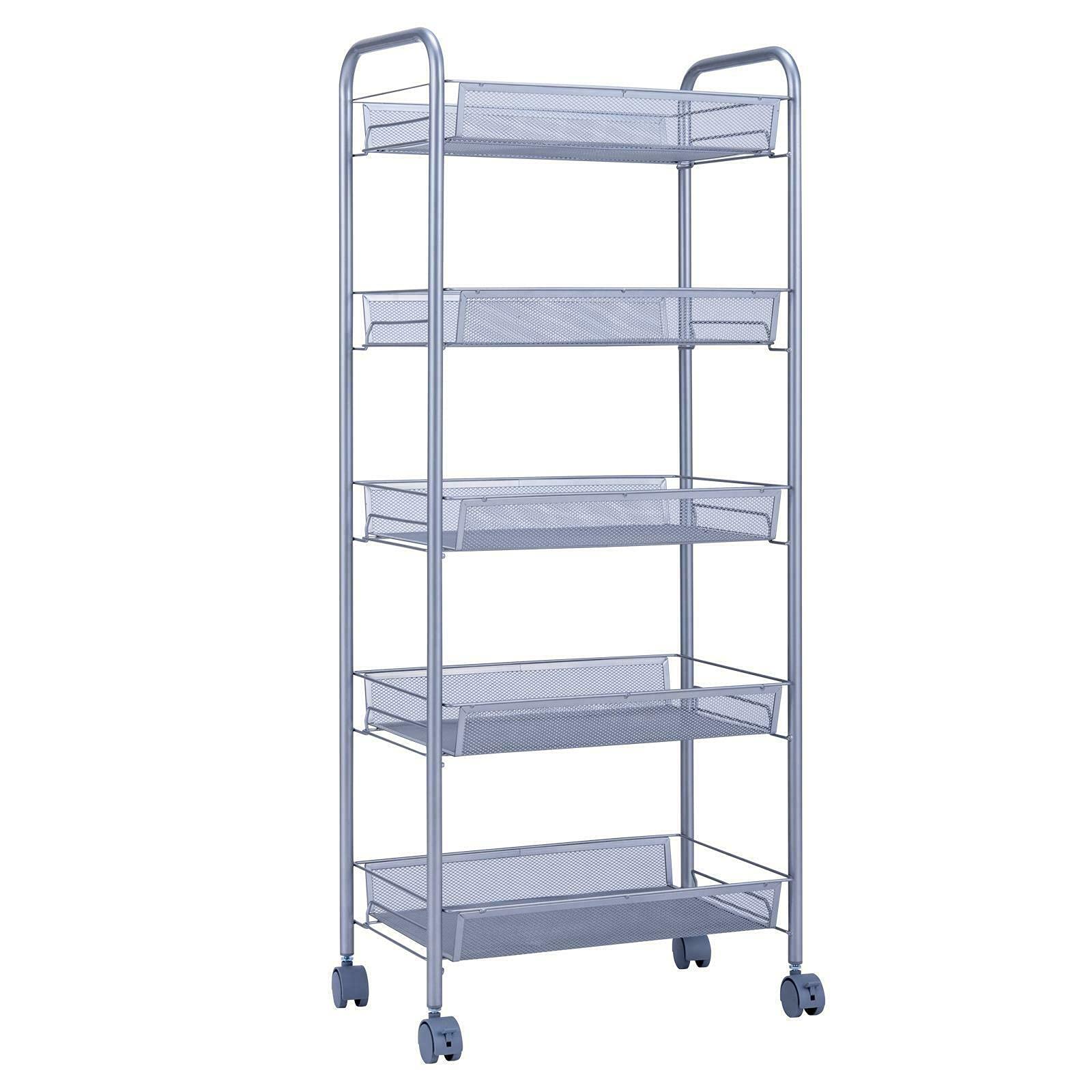 5-Tier Wall Shelf Organizer - Sturdy Storage Rack for Bedroom, Office & Bathroom | Space-Saving Bookshelf, Closet Organizer & Home Decor | Perfect for Small Spaces, Dorm Rooms & Apartment Living