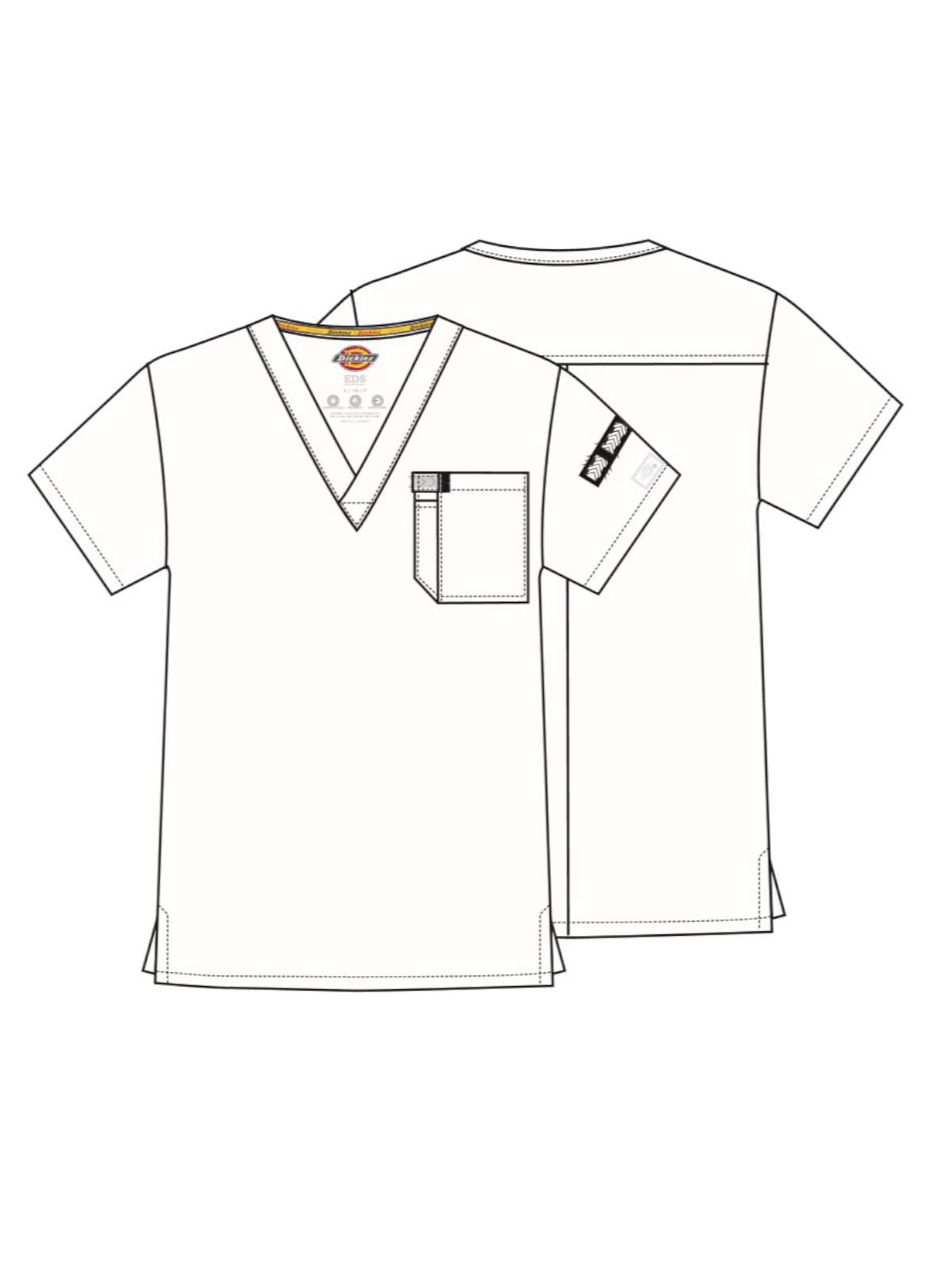 Dickies EDS Essentials Men's Scrubs Top - Tuckable V-Neck Work Shirt DK635 | Comfortable Medical Uniform for Nurses, Doctors & Healthcare Professionals