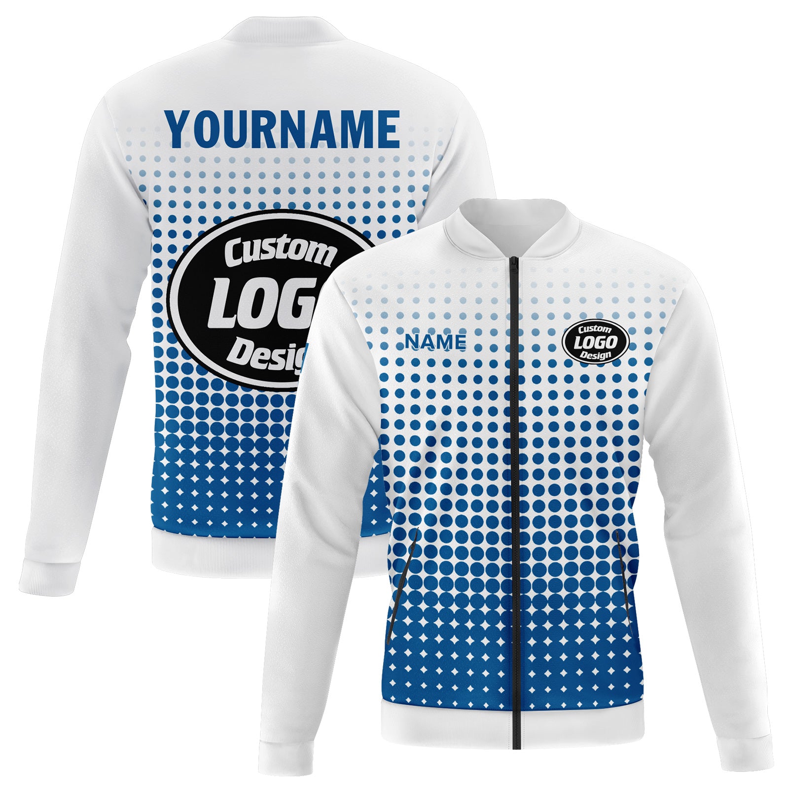 Custom Personalized Varsity Letterman Bomber Jacket with Full Snap - PR092 D020346 - Perfect for High School Sports, Casual Wear & Gifts