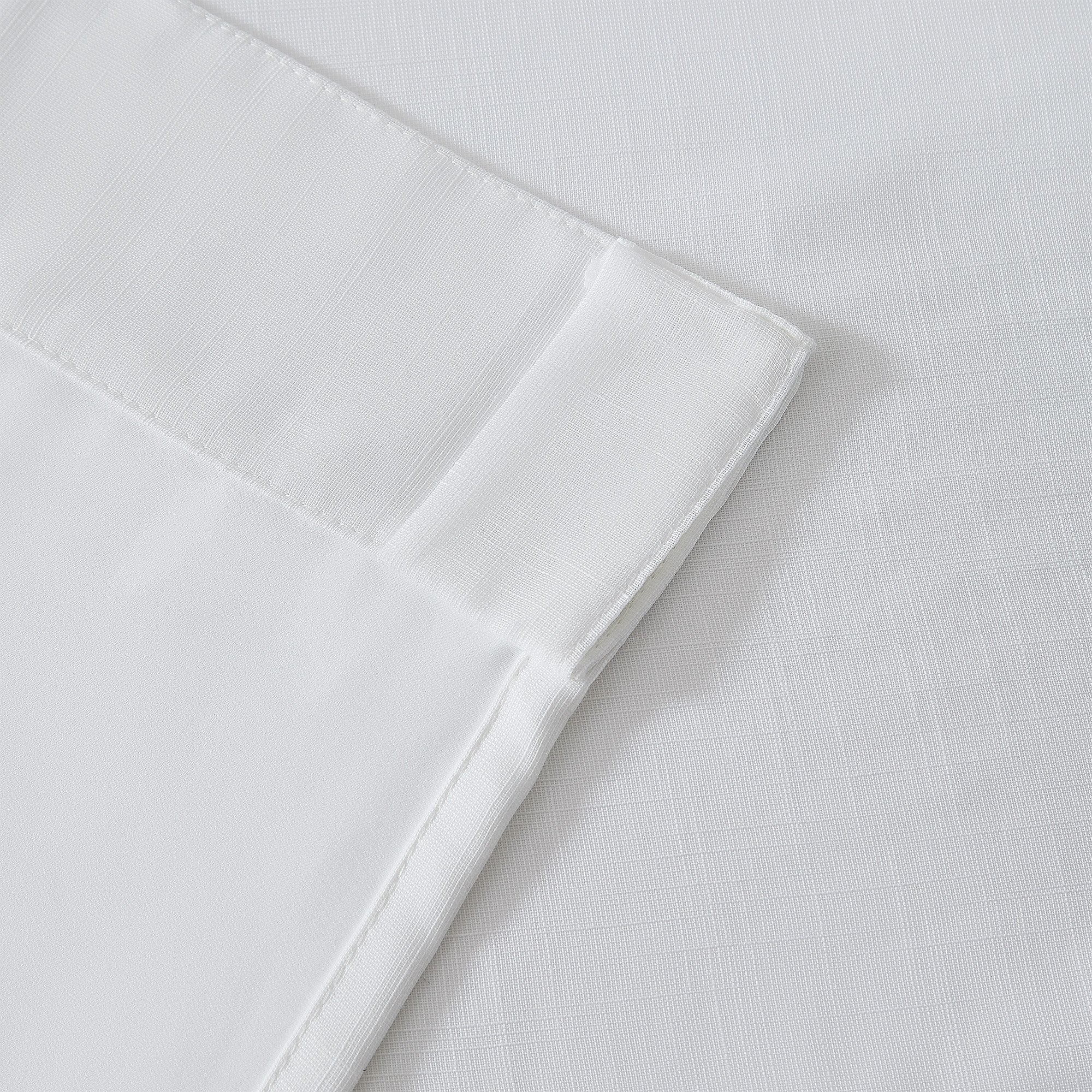 Lennox White Room Darkening Concealed Tab Curtains - Blackout Window Treatment for Bedroom & Living Room - Light Blocking & Energy Efficient - Perfect for Home, Office & Nursery