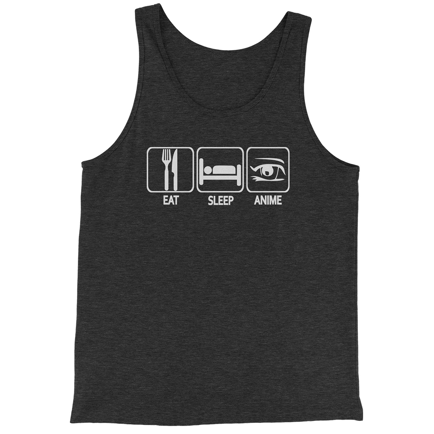 Eat Sleep Anime Geek Jersey Tank Top for Men - Comfortable Cotton Graphic Tee - Perfect for Cosplay, Conventions & Anime Lovers