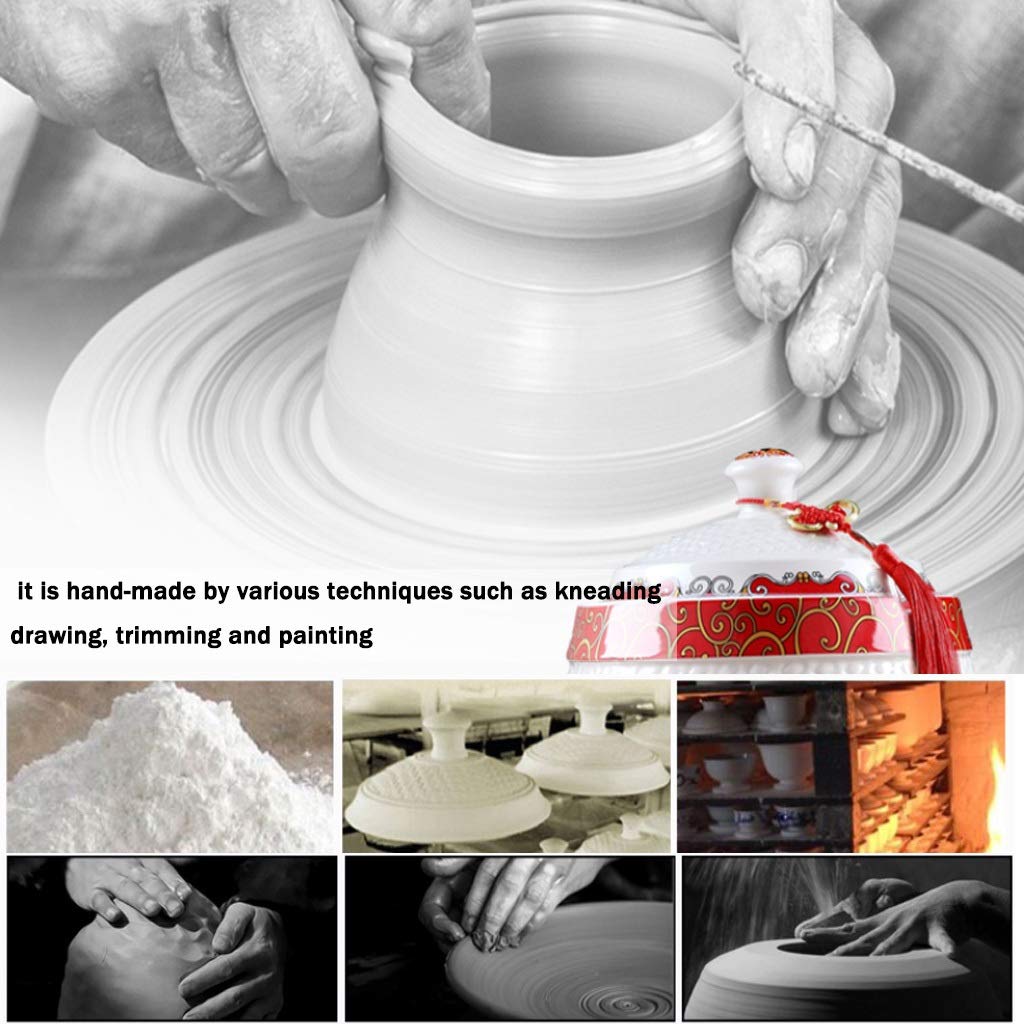 Premium Ceramic Rice Storage Container with Tassel Design - Airtight Household Rice Dispenser with Lid - Large Capacity Rice Bucket (4-12.5KG/141-441OZ) - Perfect for Kitchen Organization & Asian Cooking (Color: B-7.5KG)