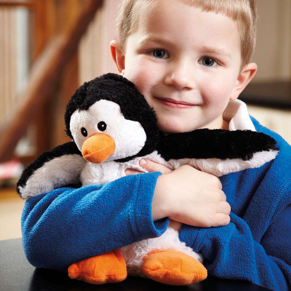 Weighted Heated Penguin Stuffed Animal - Warmies Plush Toy for Kids & Adults | Soothing Heat Therapy for Stress Relief, Anxiety & Sleep Aid | Perfect for Cold Nights, Relaxation & Comfort